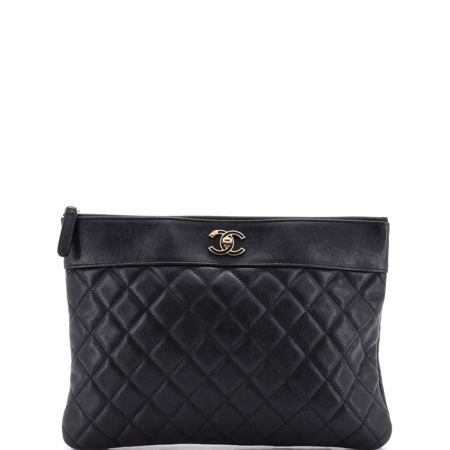 Mademoiselle Vintage O Case Clutch Quilted Sheepskin Medium