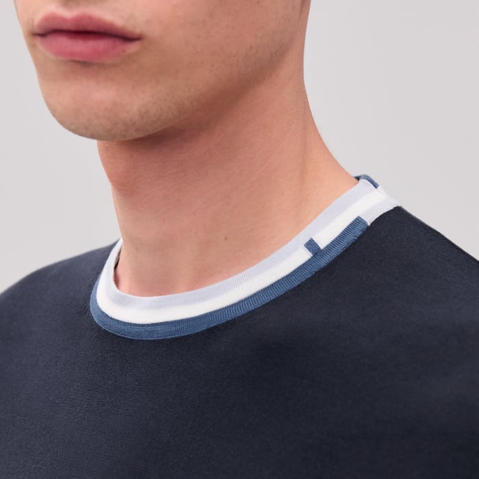 마린 “rayures & Twist” 크루넥 스웨터