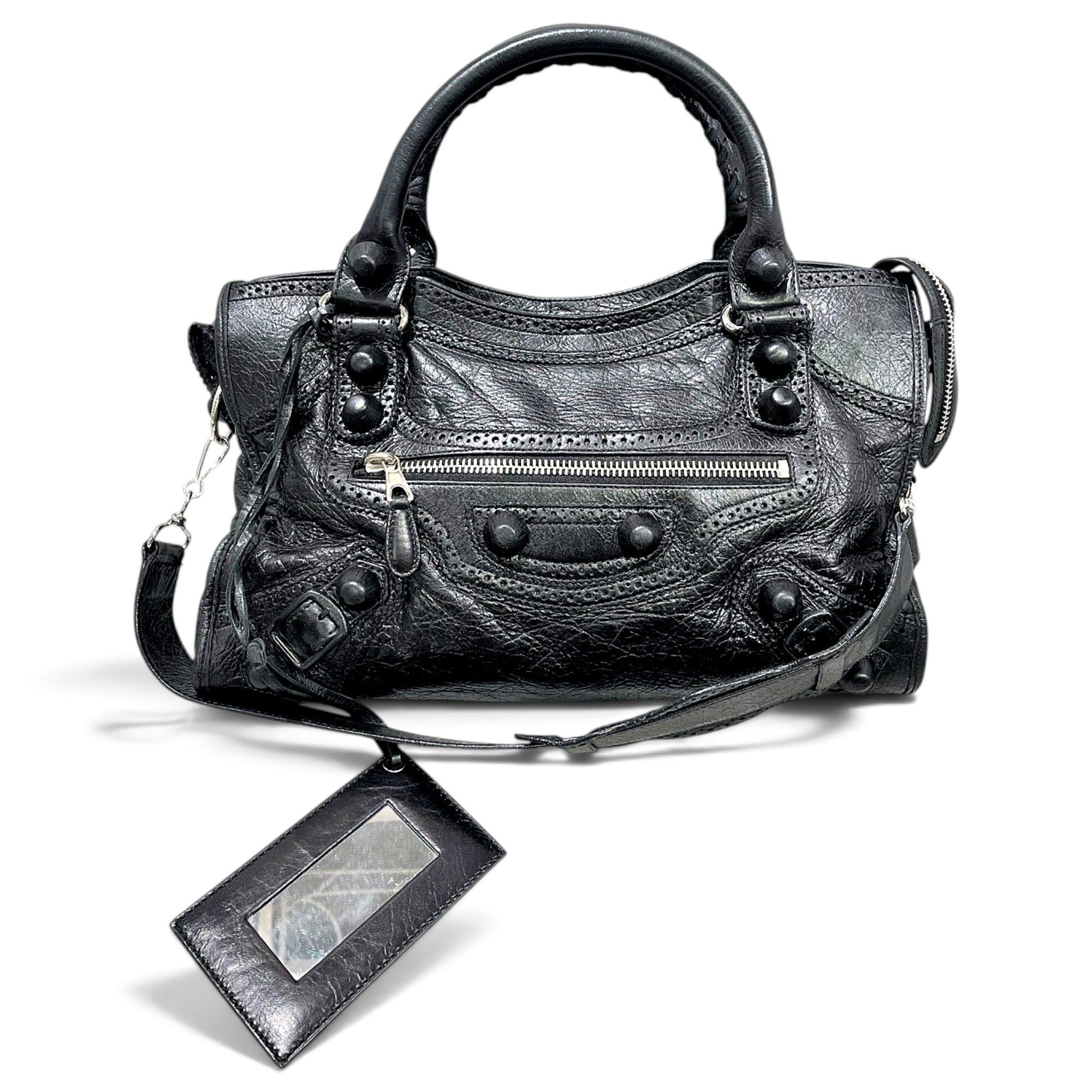 City leather handbag