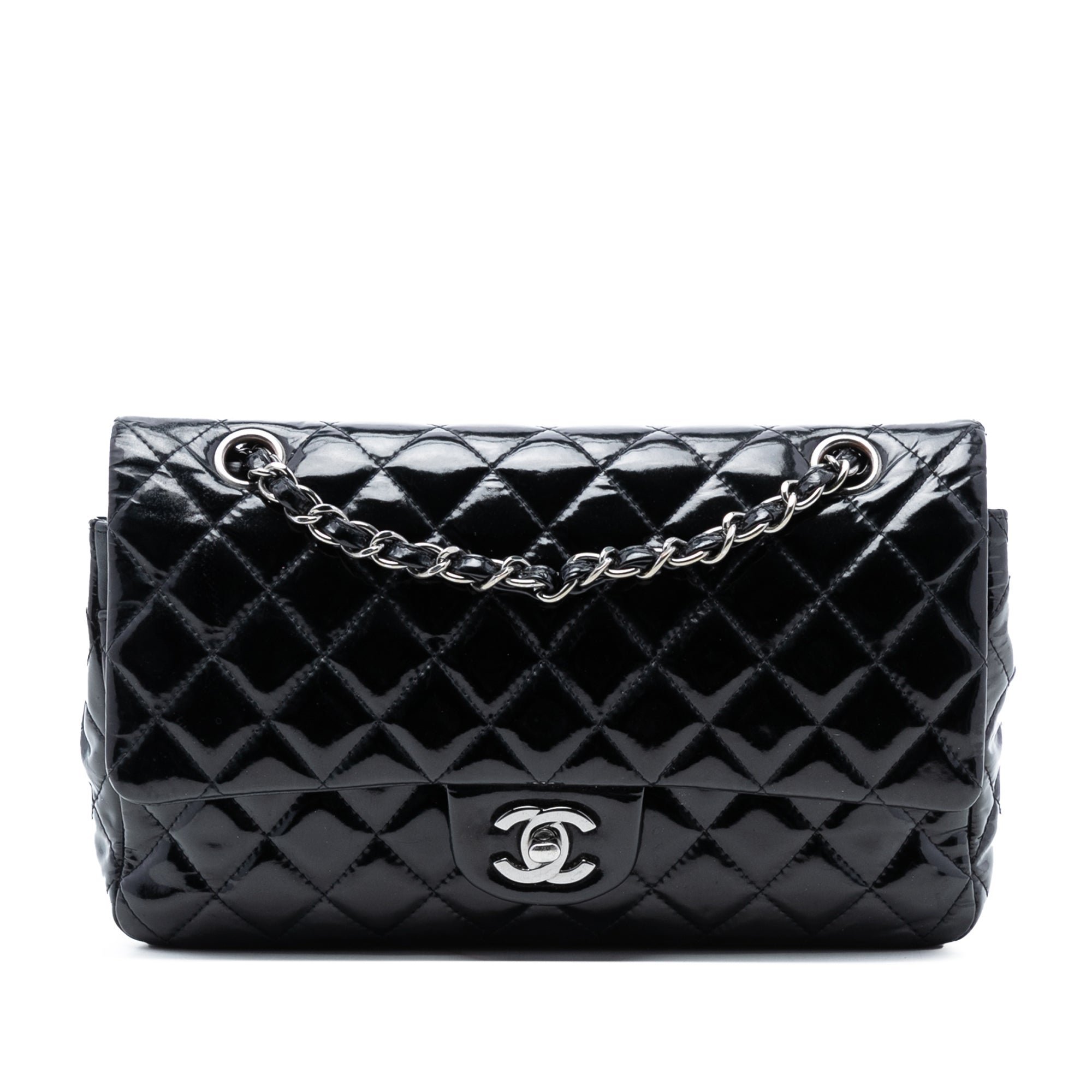 Patent leather handbag