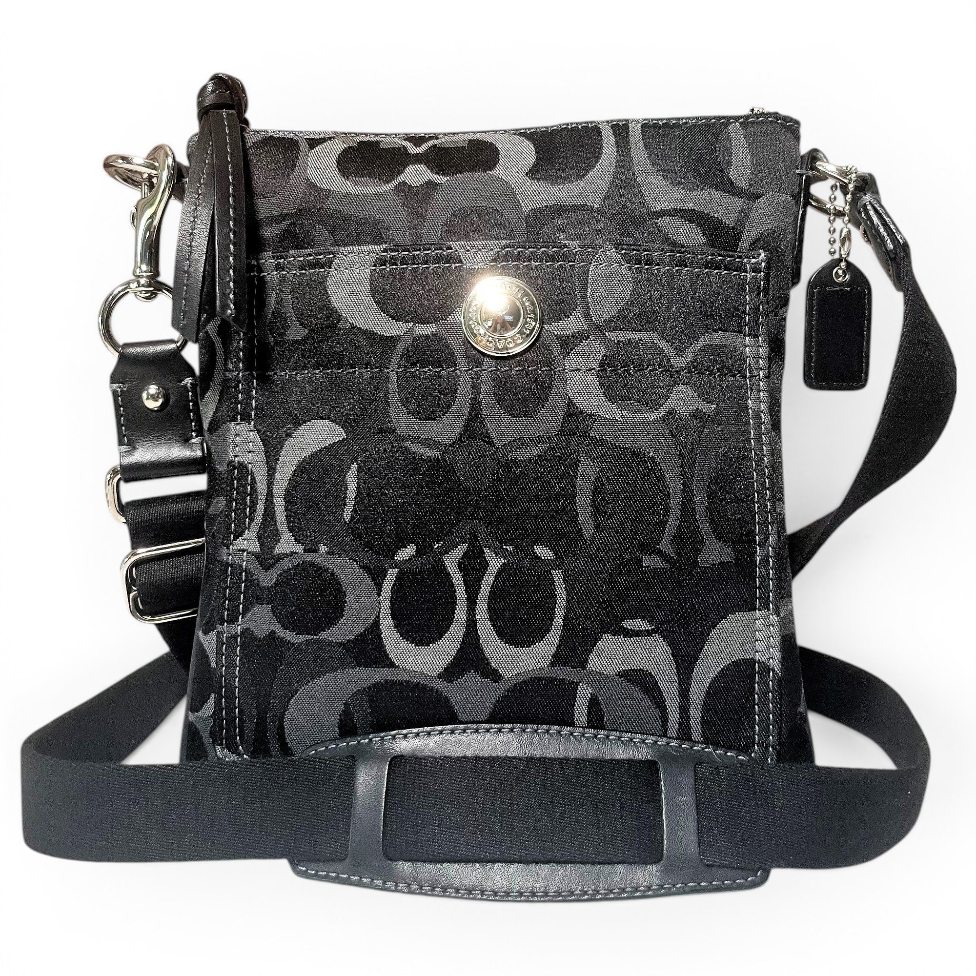 Canvas Courier Crossbody leather crossbody bag