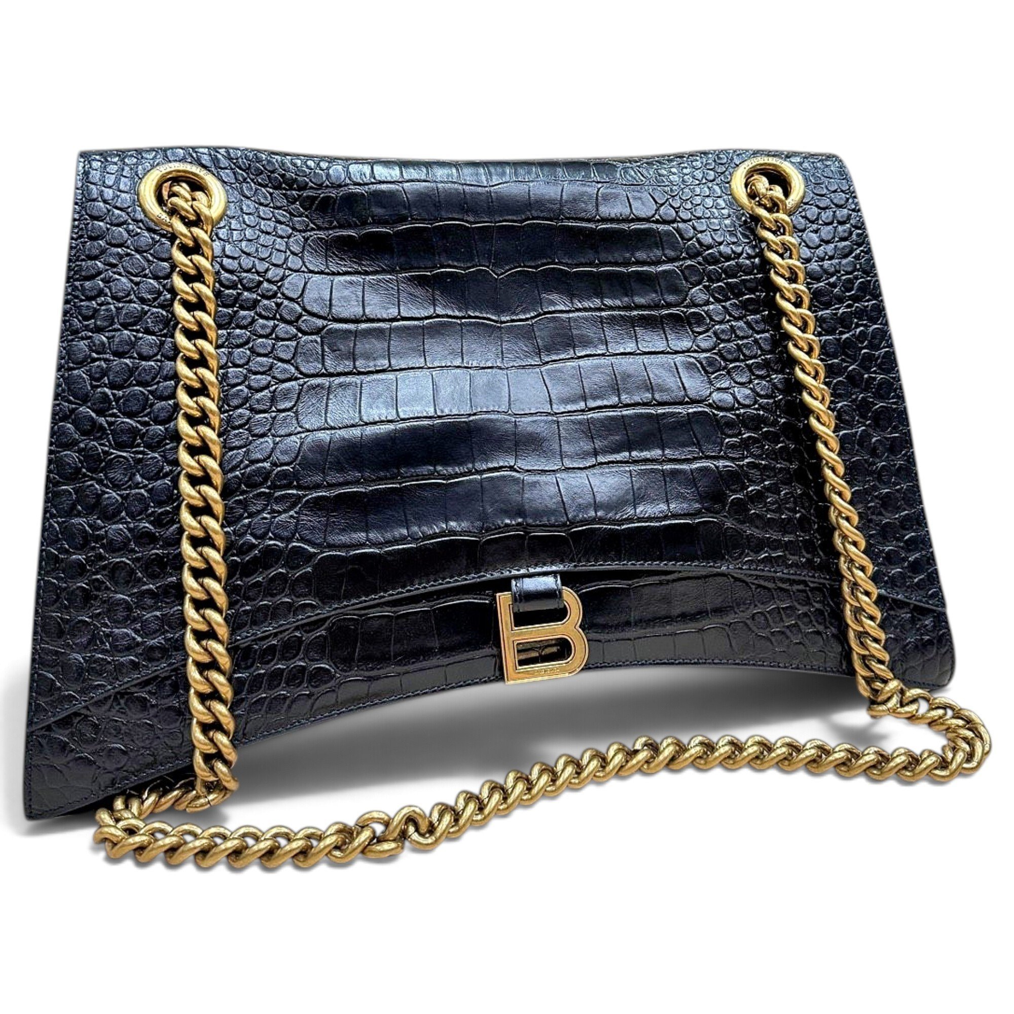 Crush leather handbag