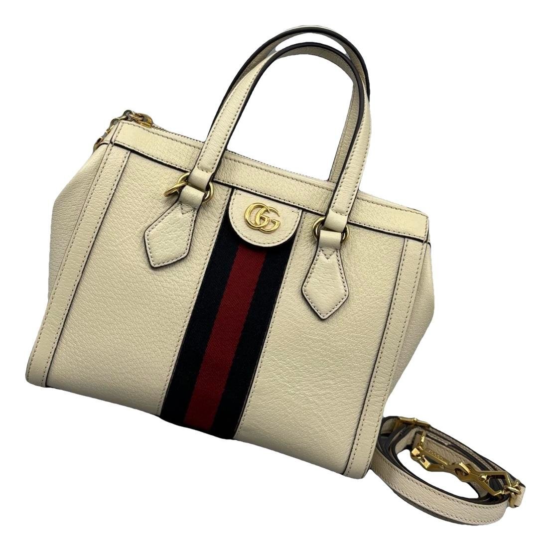 Ophidia Top Handle leather handbag