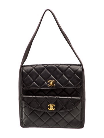 Quilted CC Double Pocket Shoulder Bag