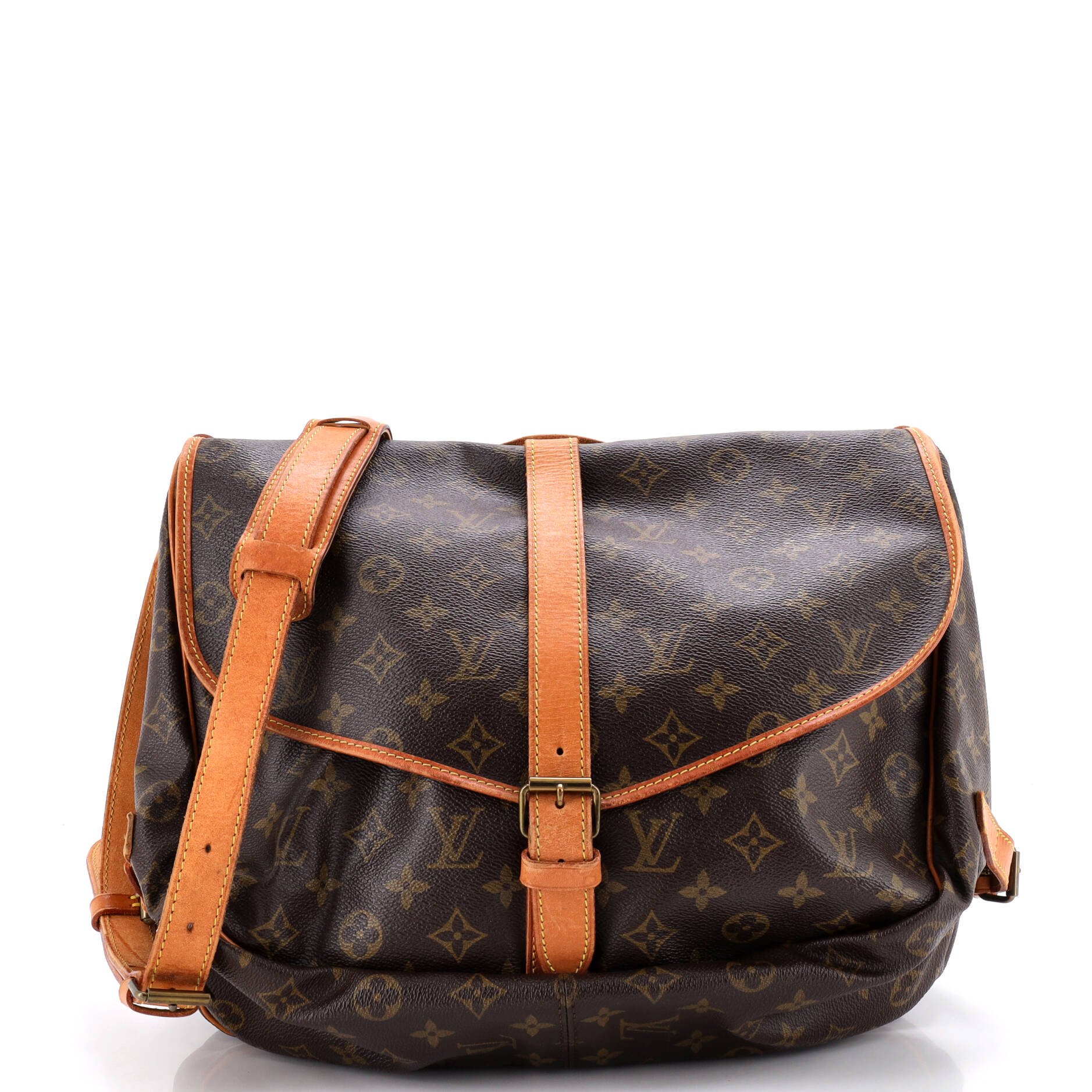 Louis Vuitton Saumur Handbag Monogram Canvas 35