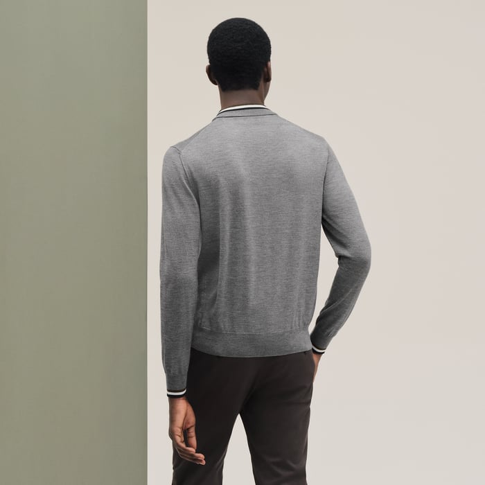Gris Moyen "Rayures & Twist" Zipped Jacket