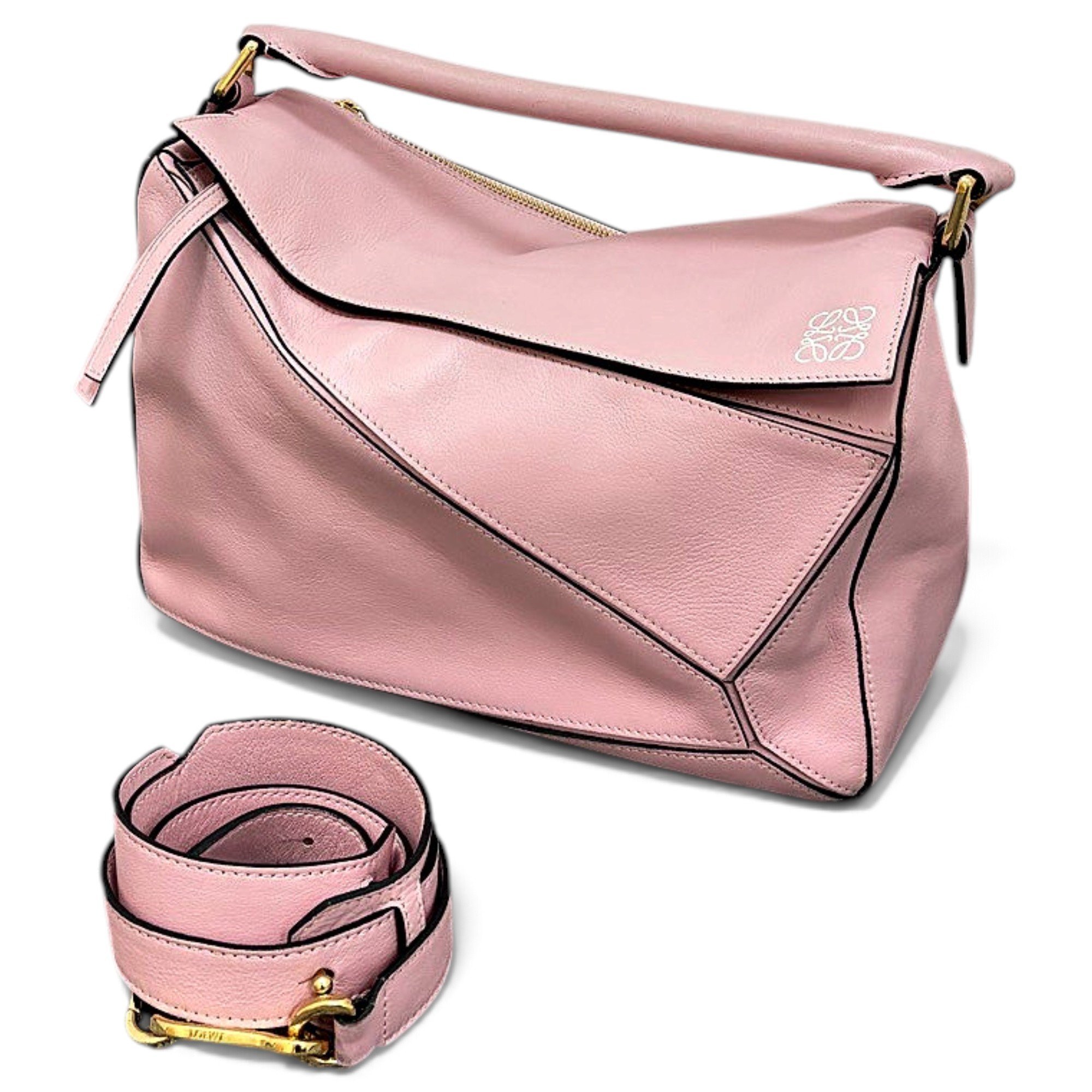 Puzzle leather handbag