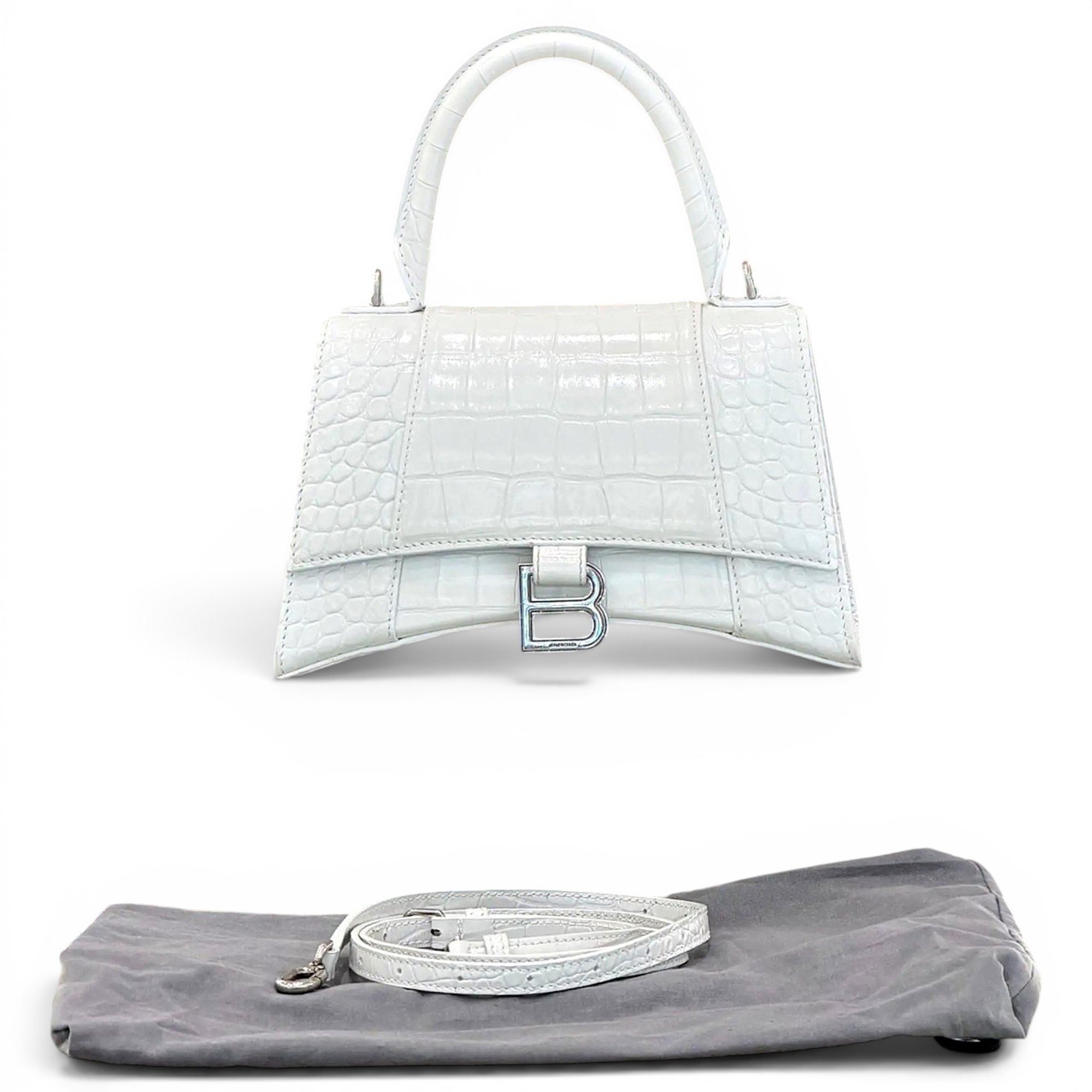 Hourglass leather crossbody bag