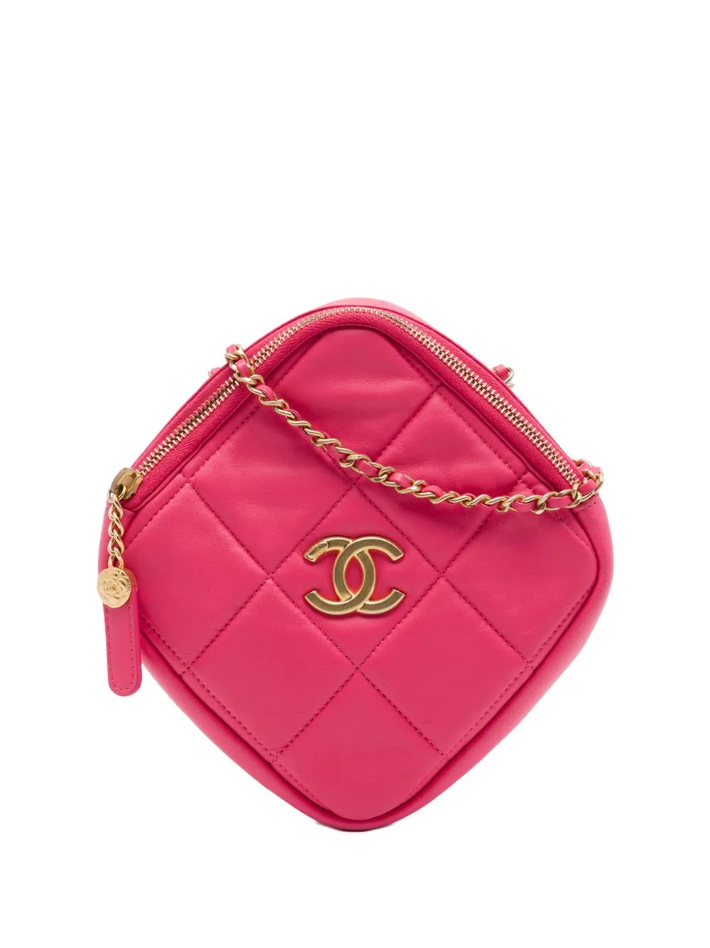 2020 CC Quilted Lambskin Diamond Clutch with Chain crossbody bag
