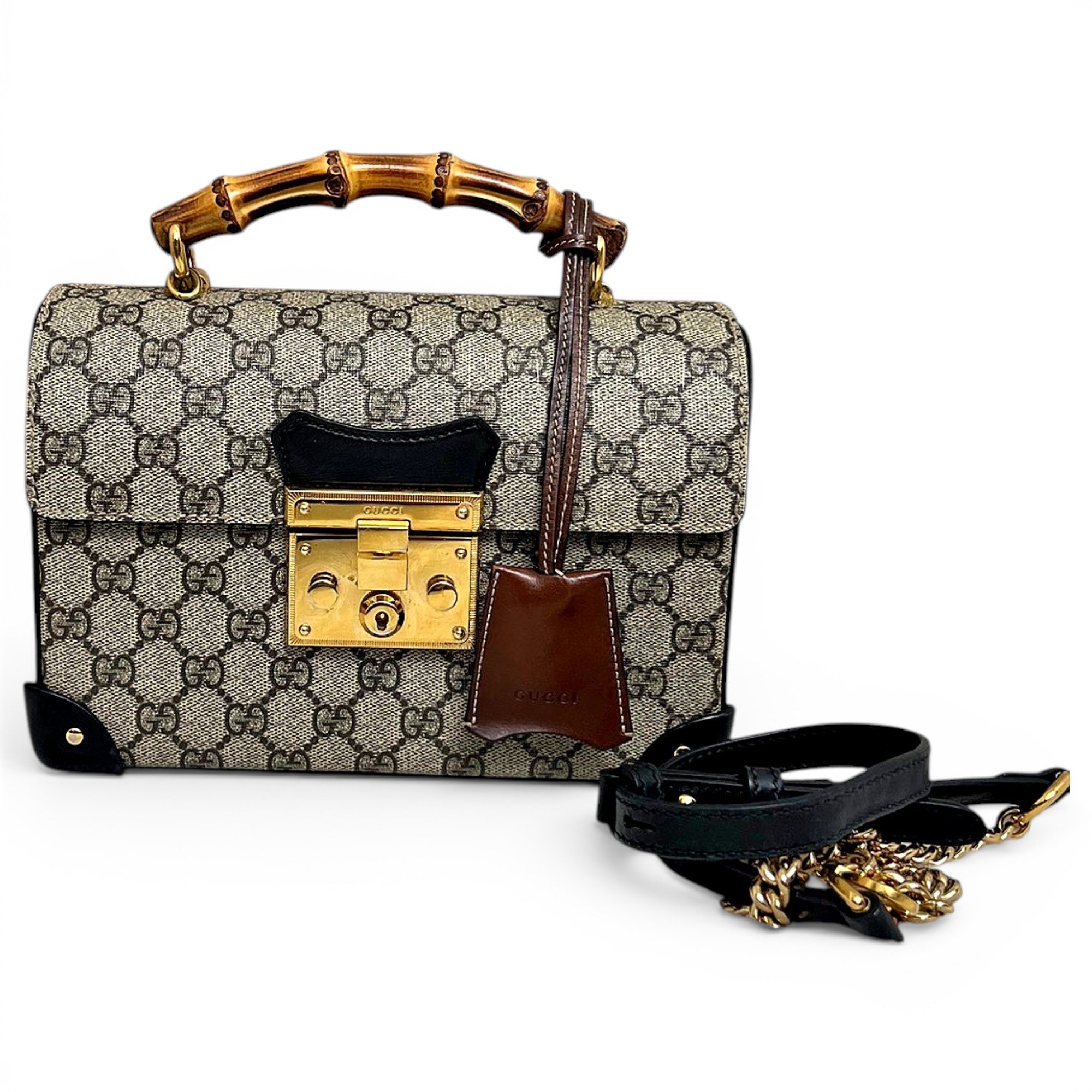 Padlock leather handbag