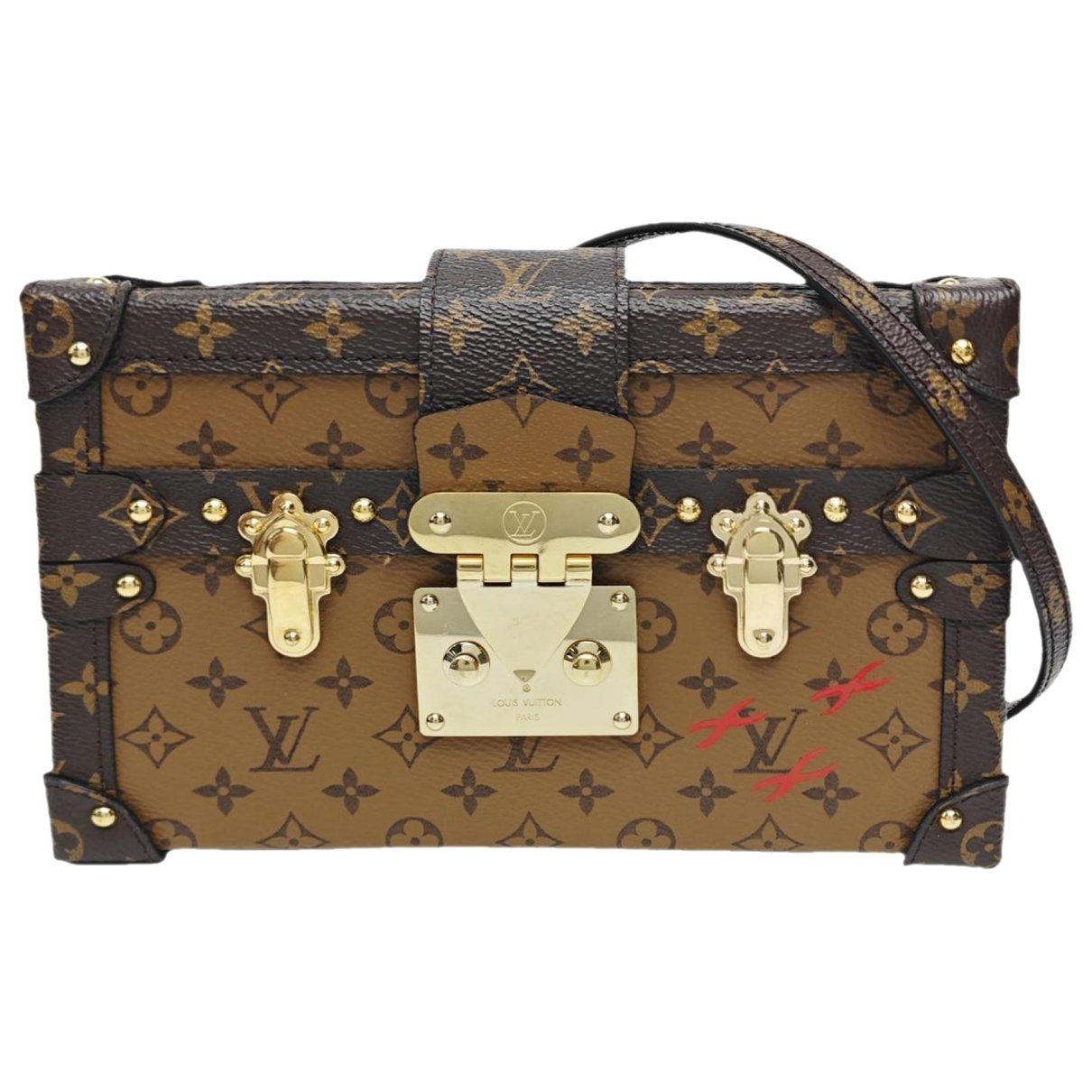 Petite Malle vinyl crossbody bag