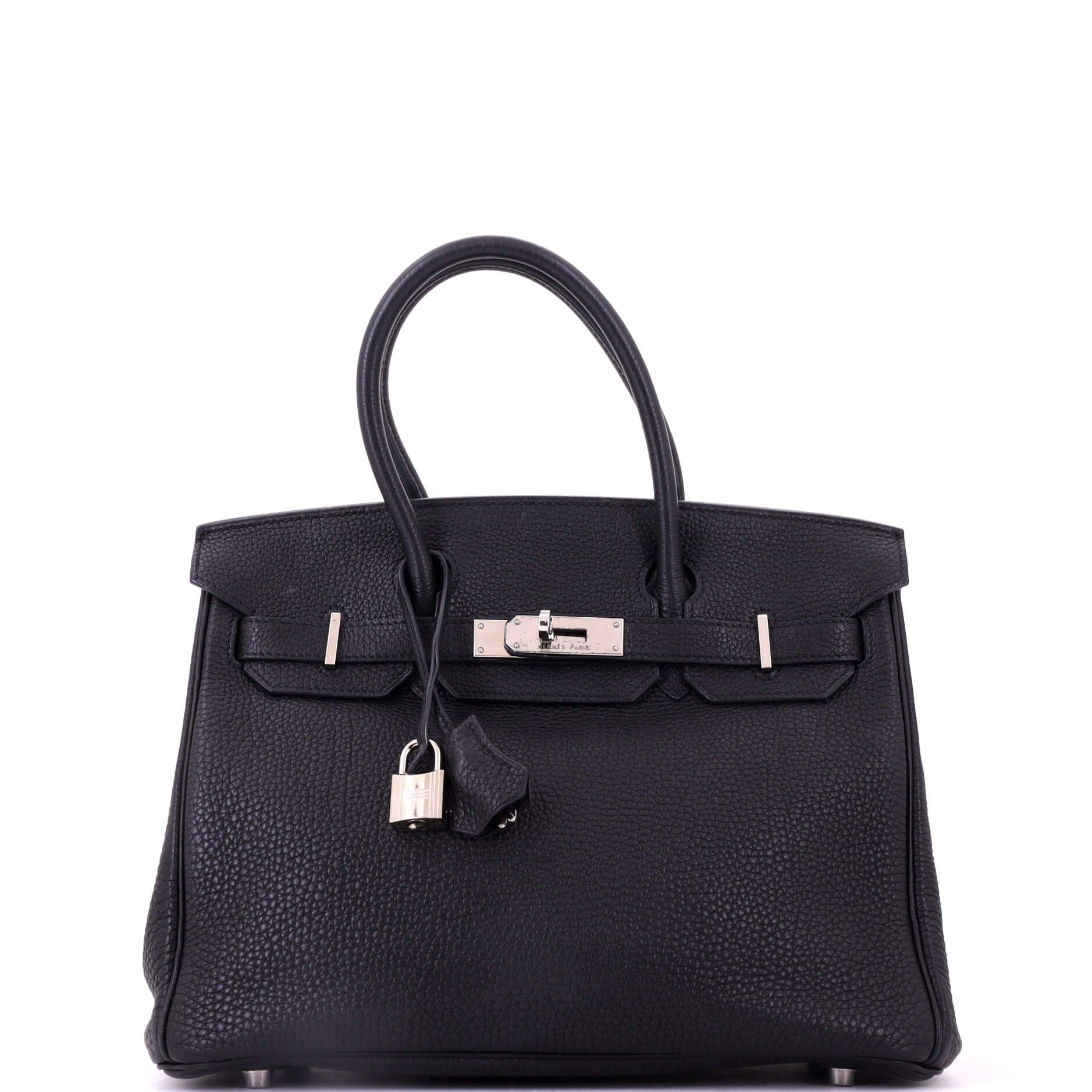 Birkin Handbag Noir Togo with Palladium Hardware 30