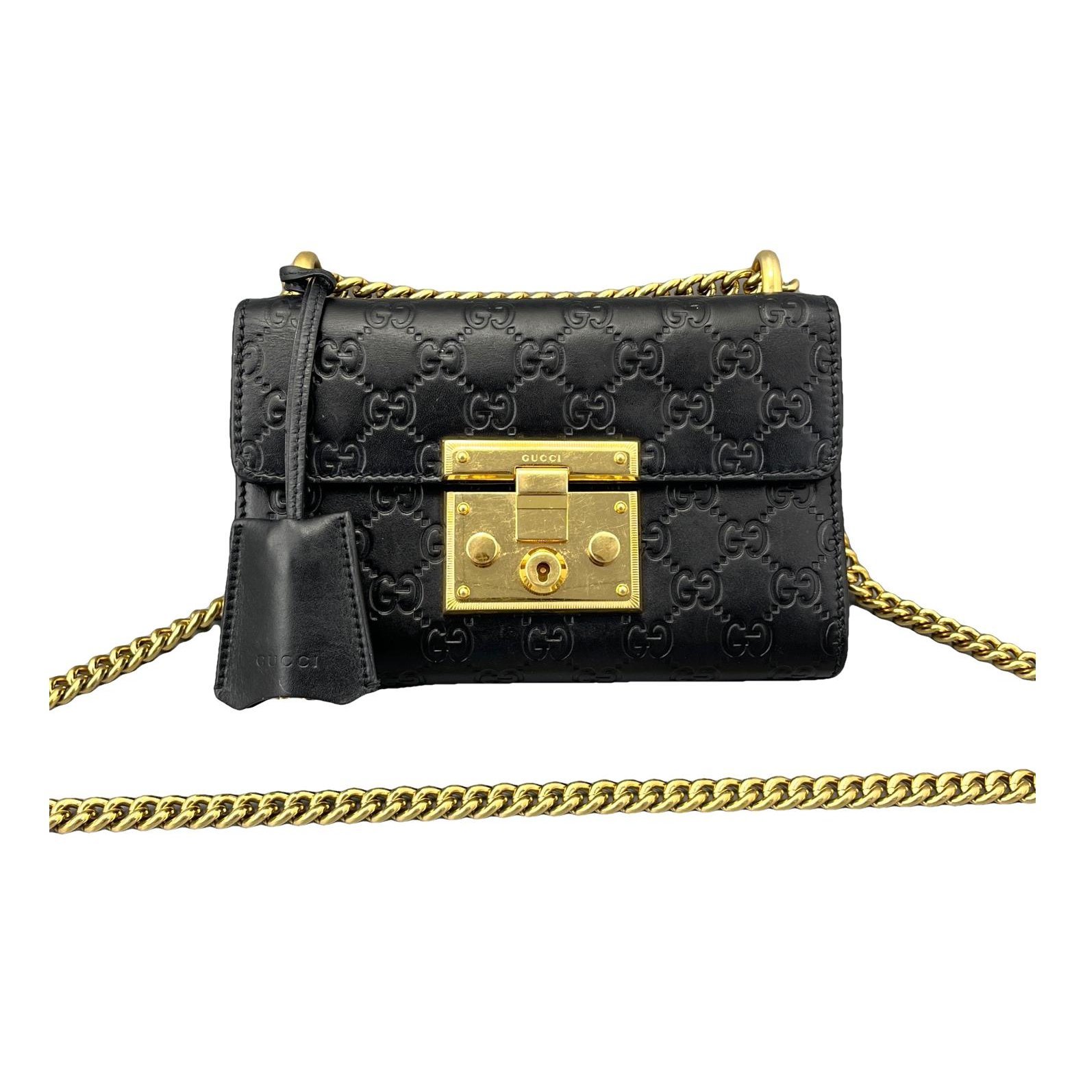 Padlock leather handbag