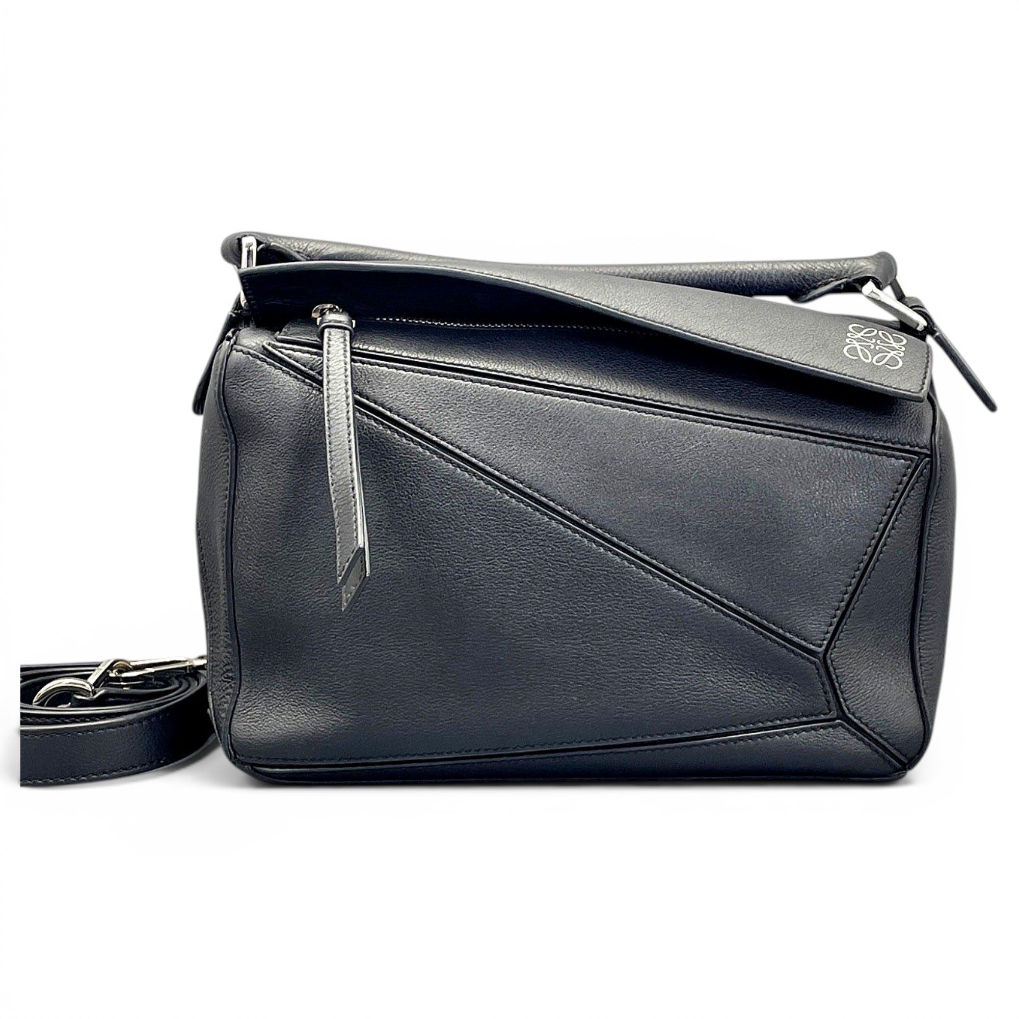Puzzle leather handbag