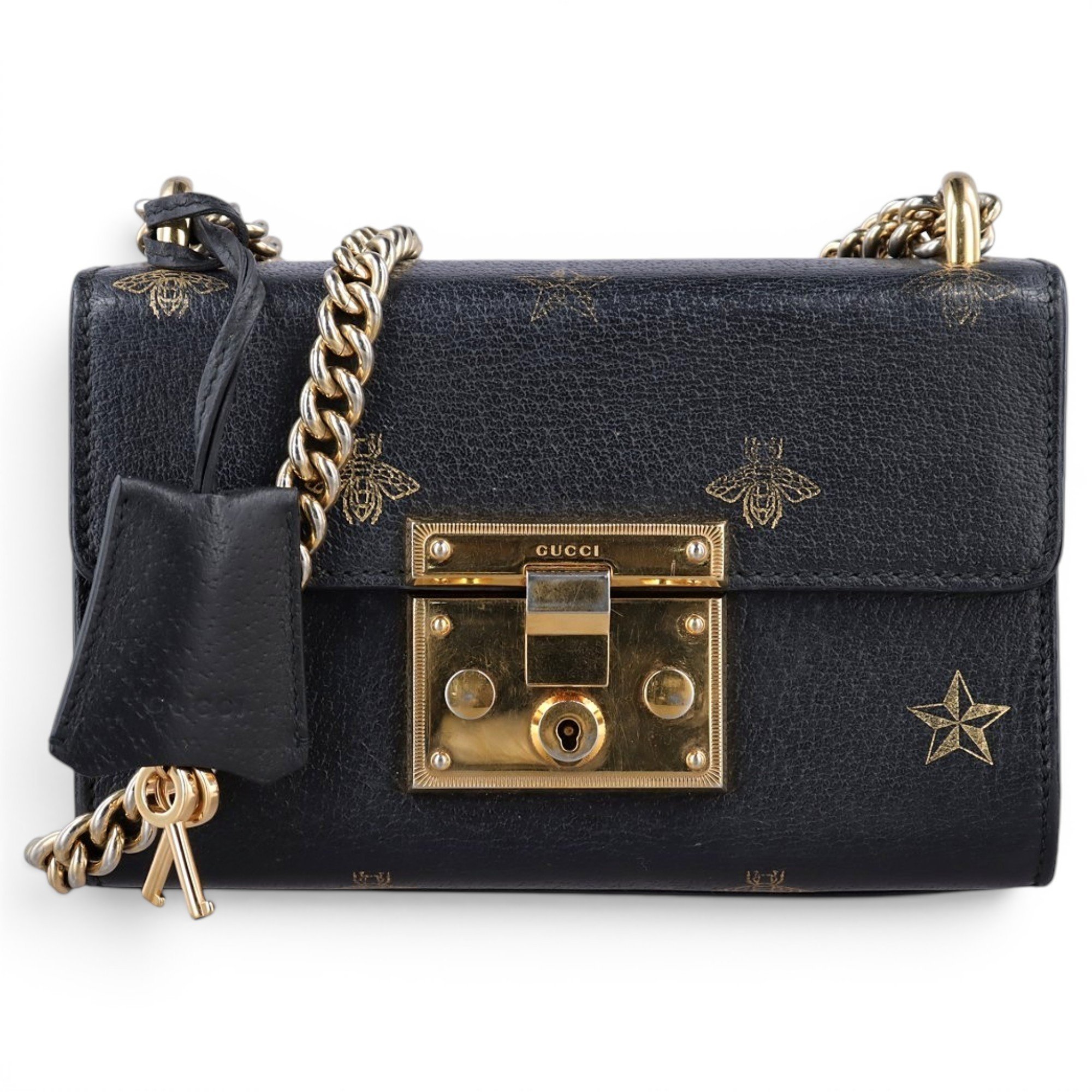 Padlock leather handbag