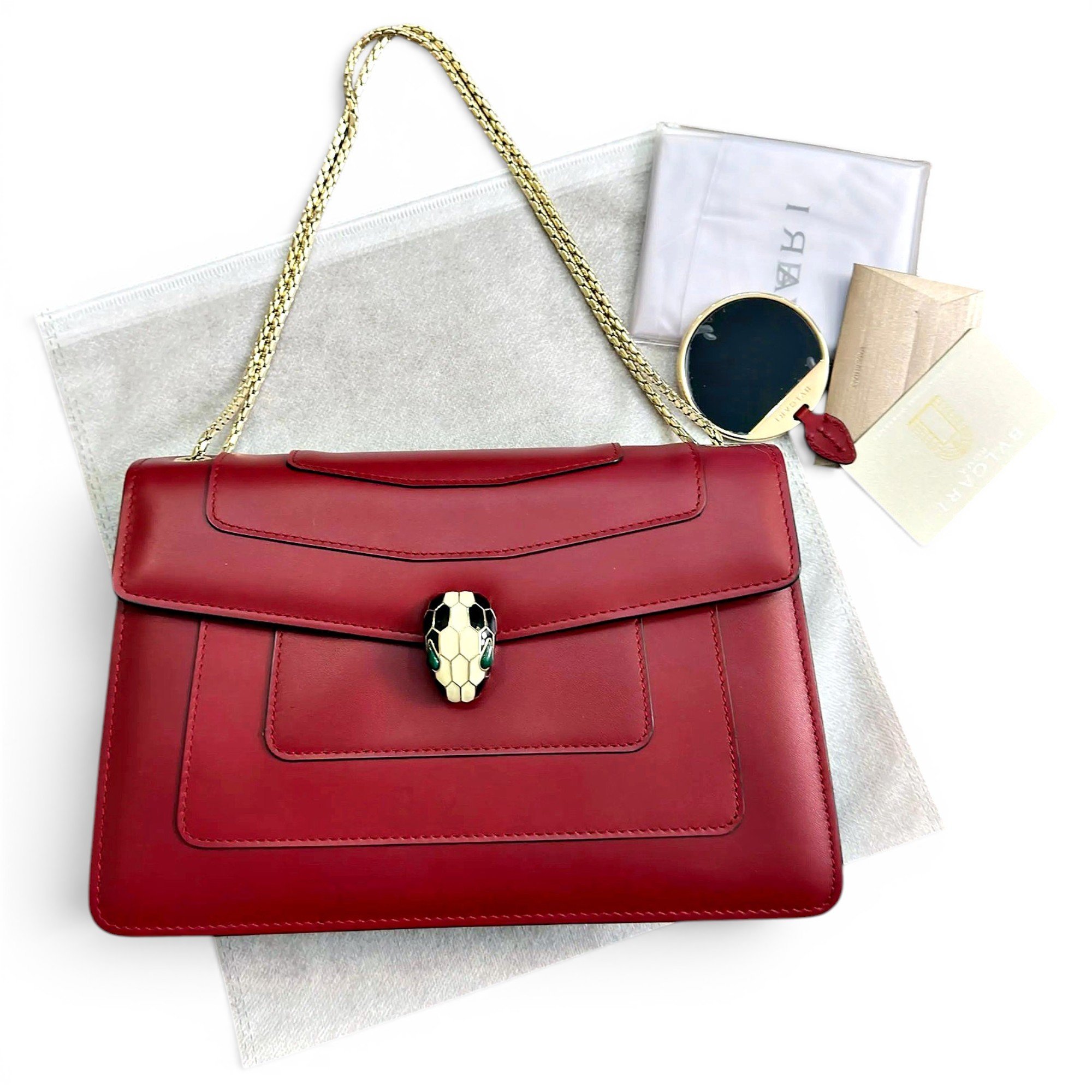 Serpenti leather handbag