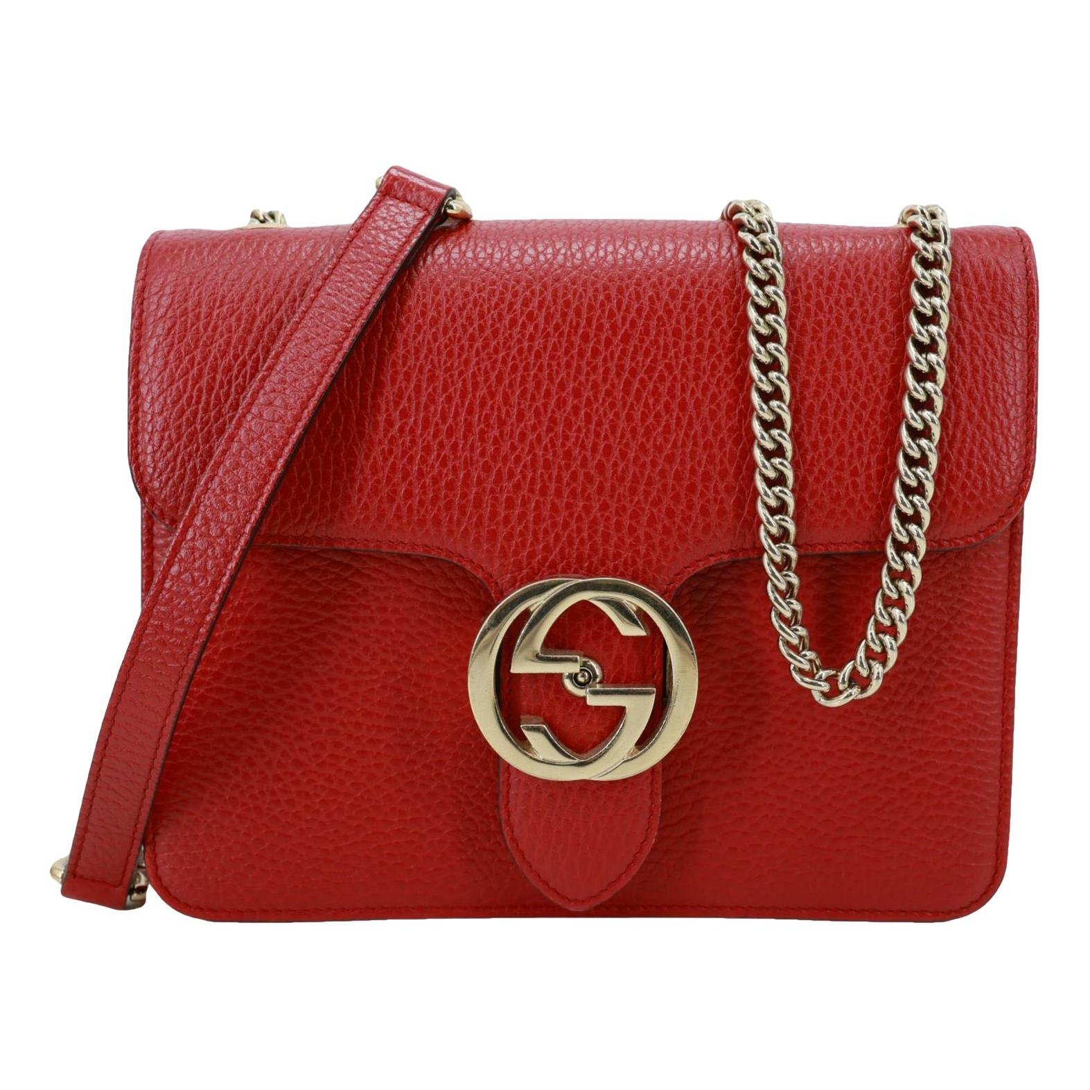 Interlocking leather crossbody bag
