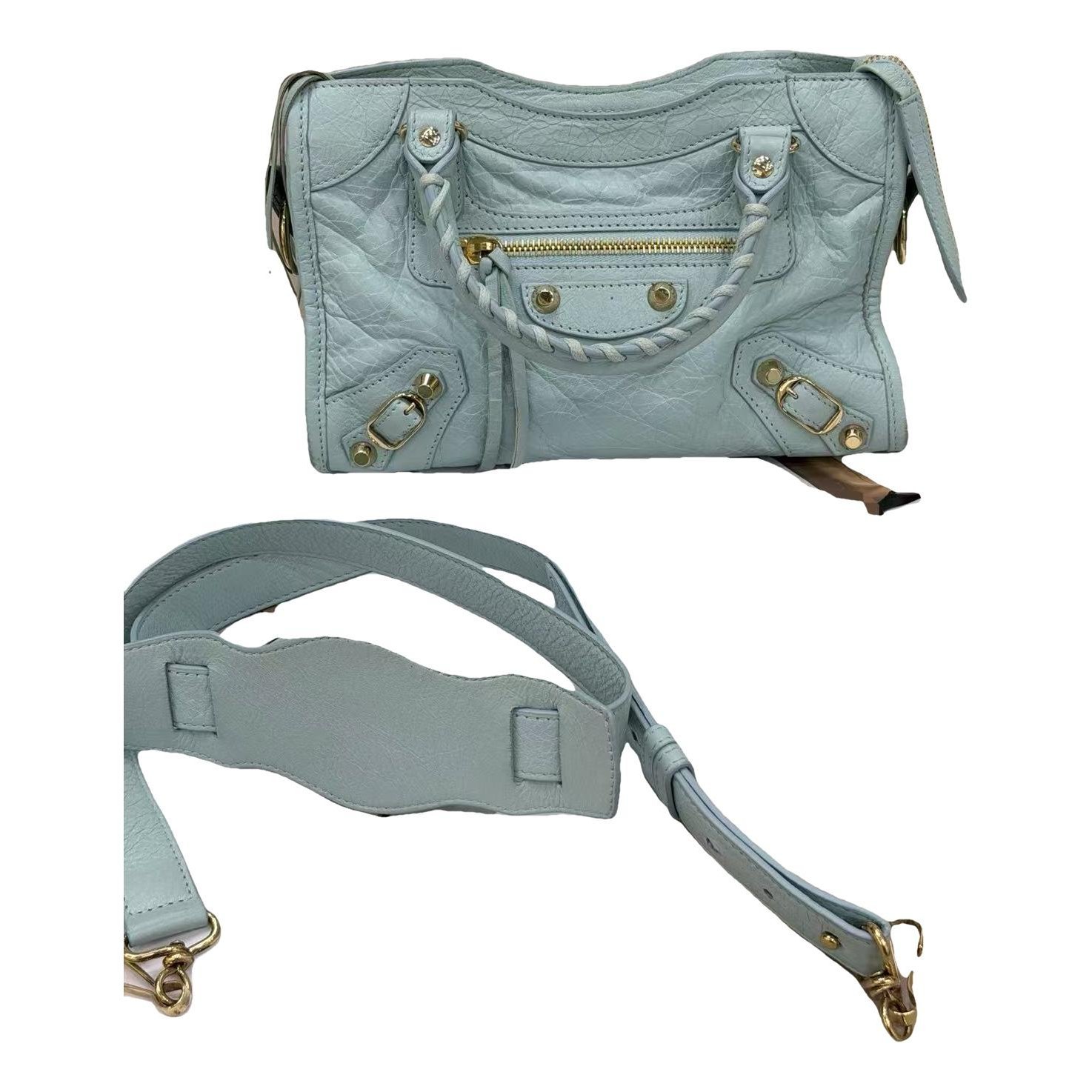 City leather handbag