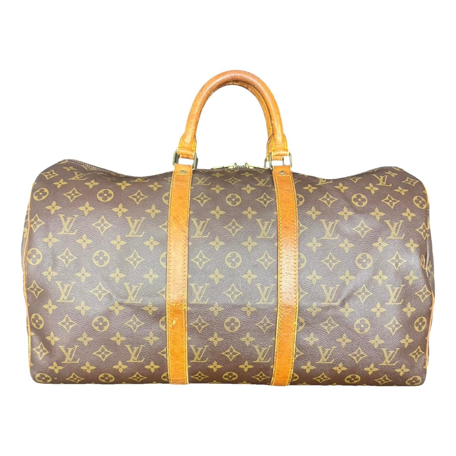 Keepall leather travel bag