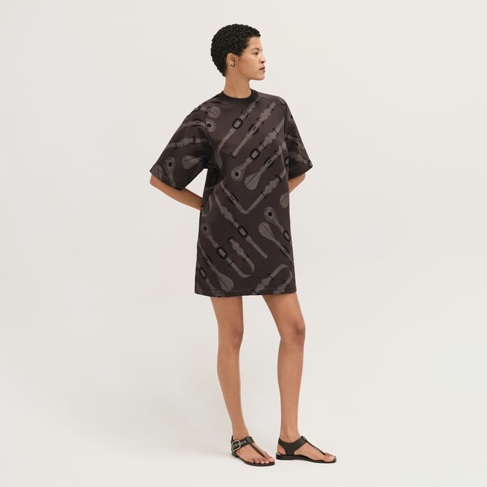 Marron Fusain "Coaching Remix" Loose Fit Dress