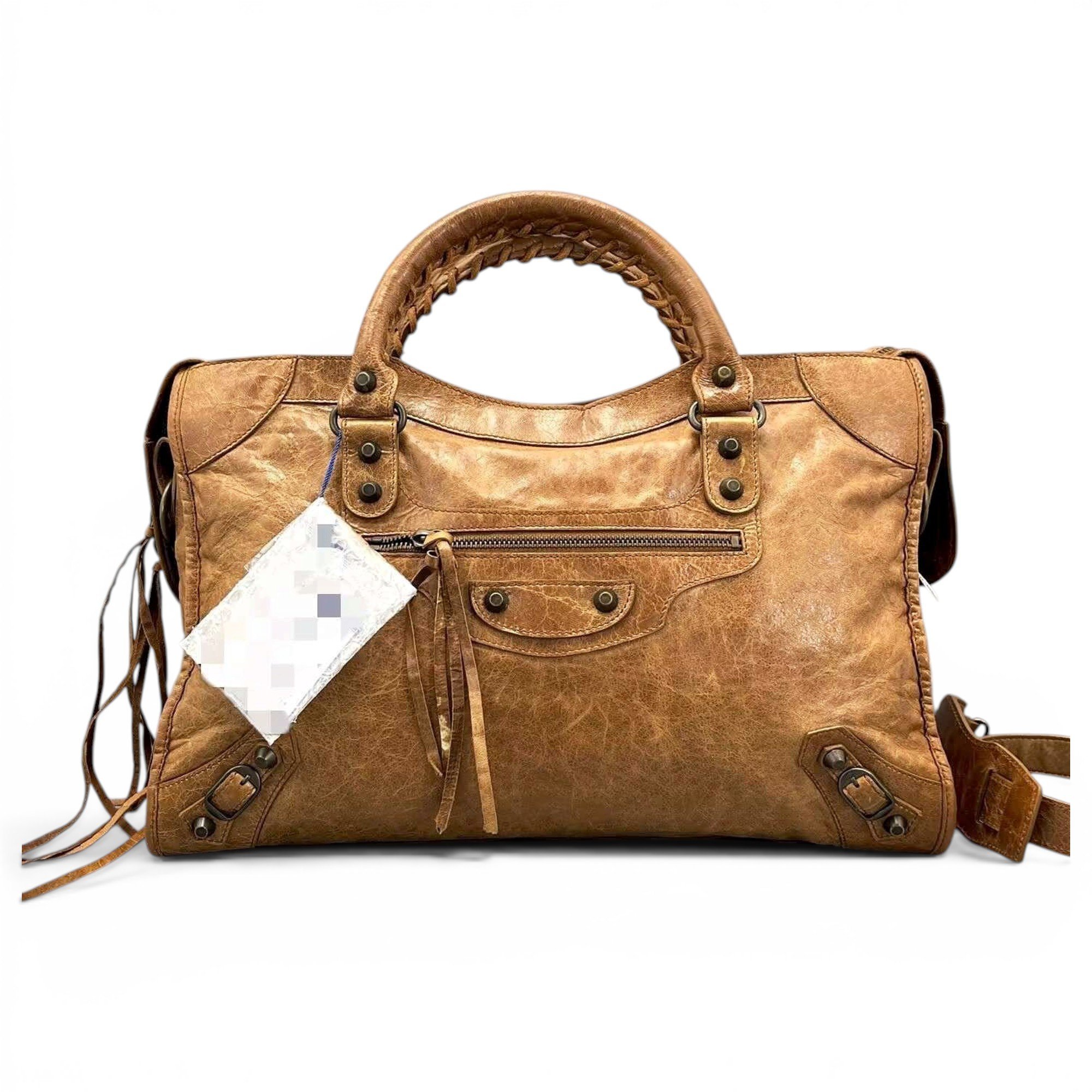 City leather handbag