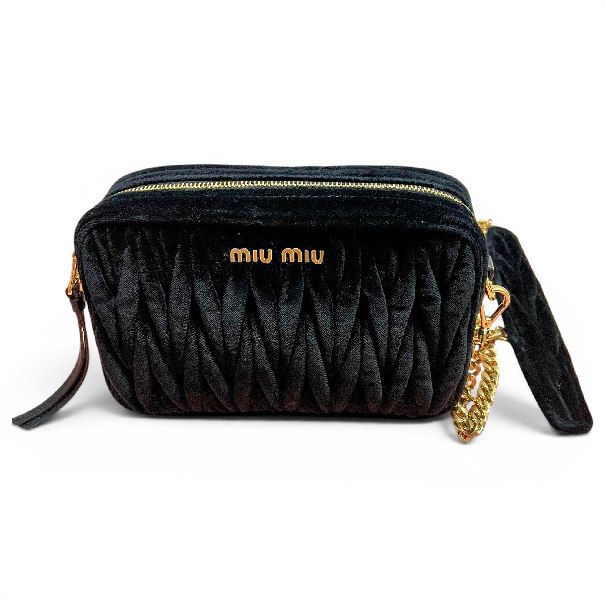Matelassé velvet handbag