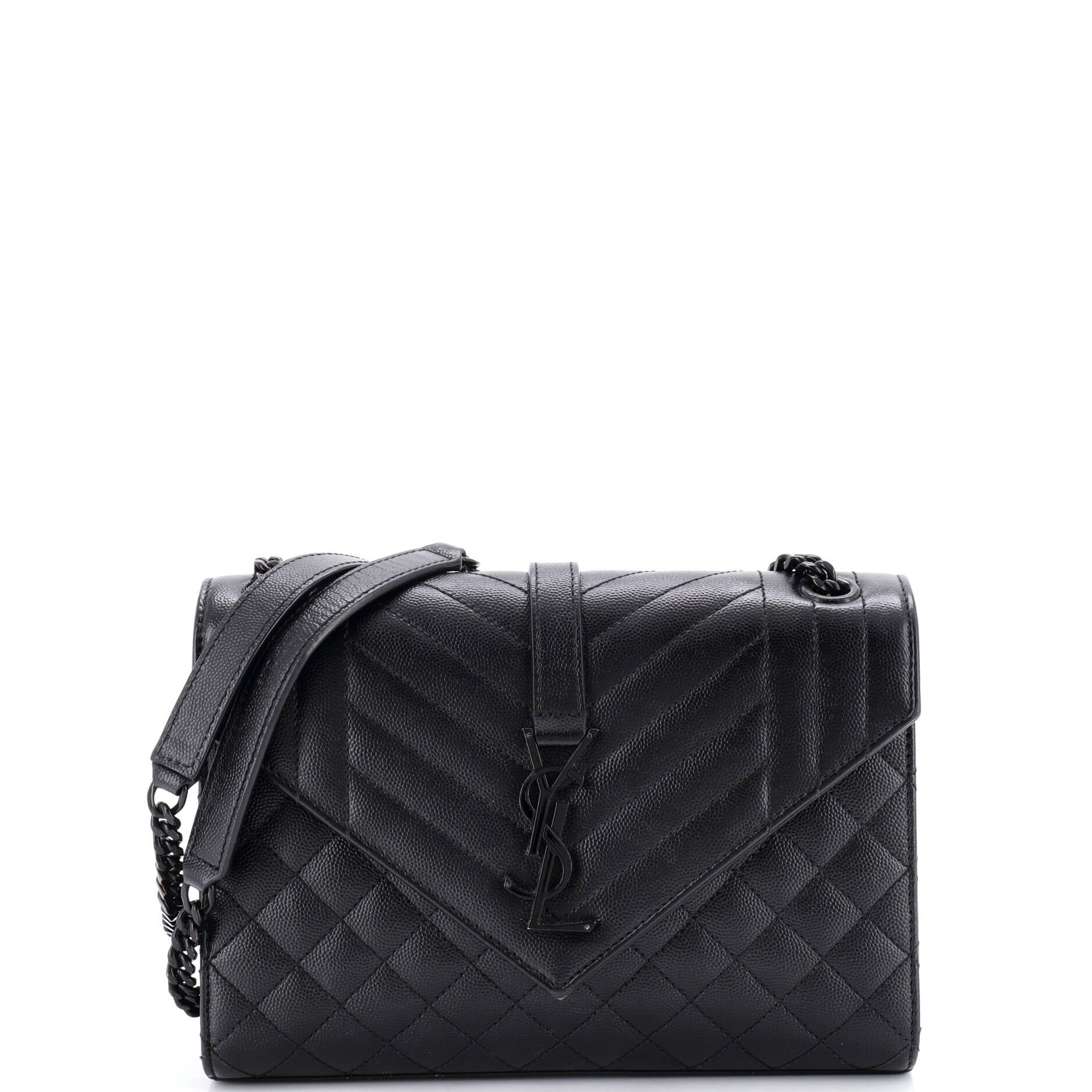 Saint Laurent Classic Monogram Envelope Satchel Mixed Matelasse Leather Medium