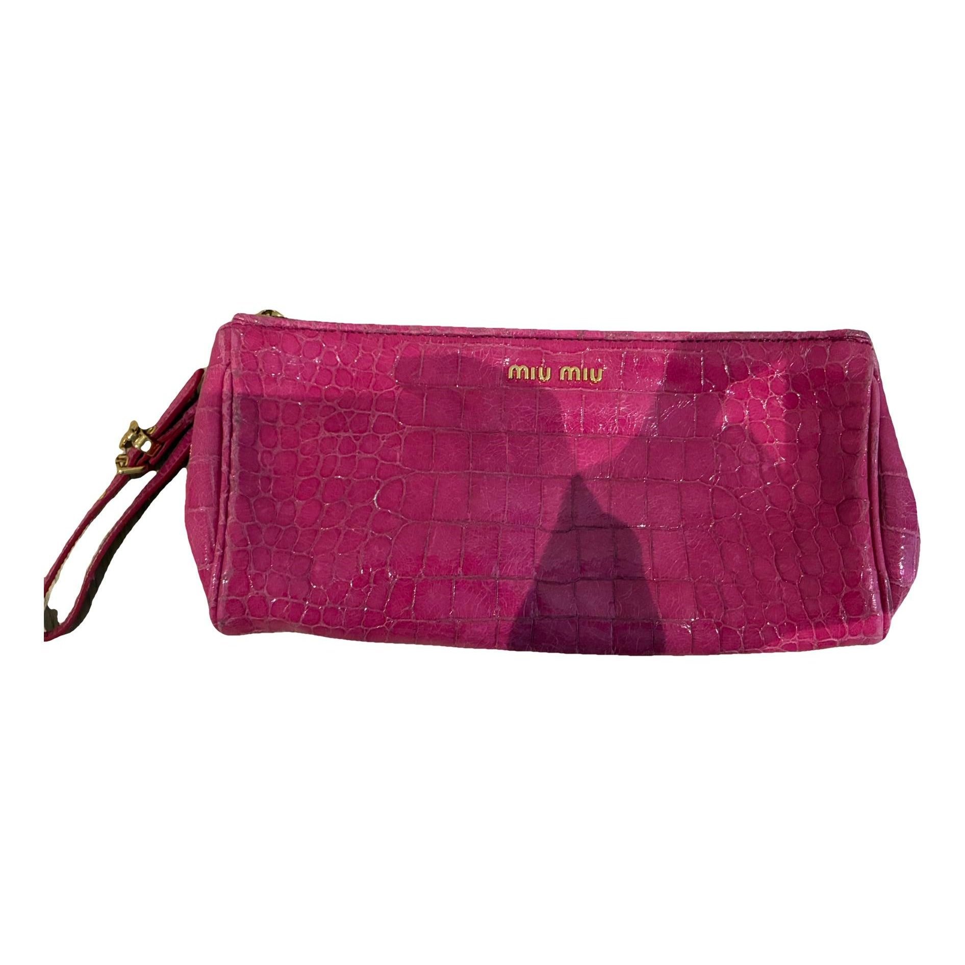Leather clutch bag