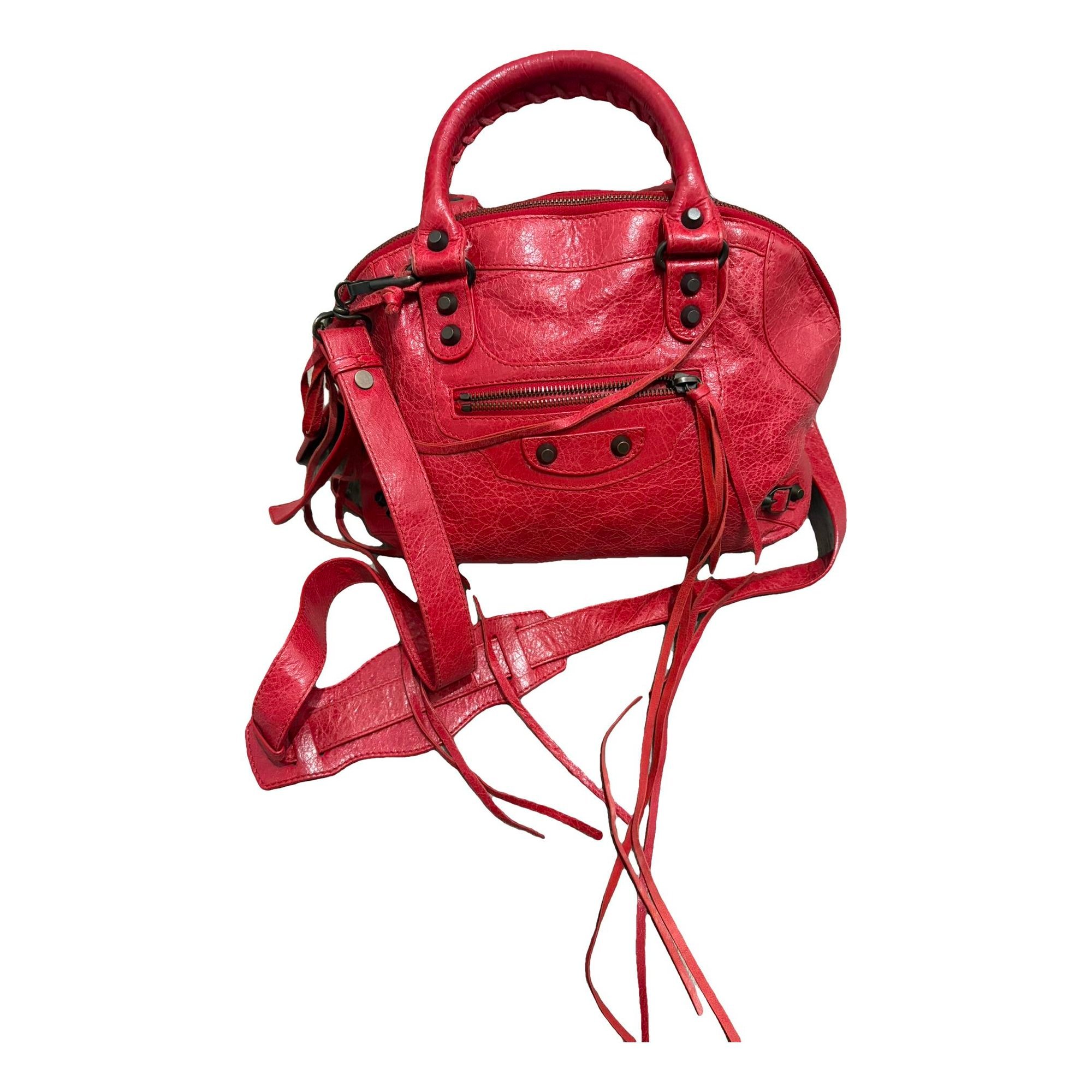 City leather handbag