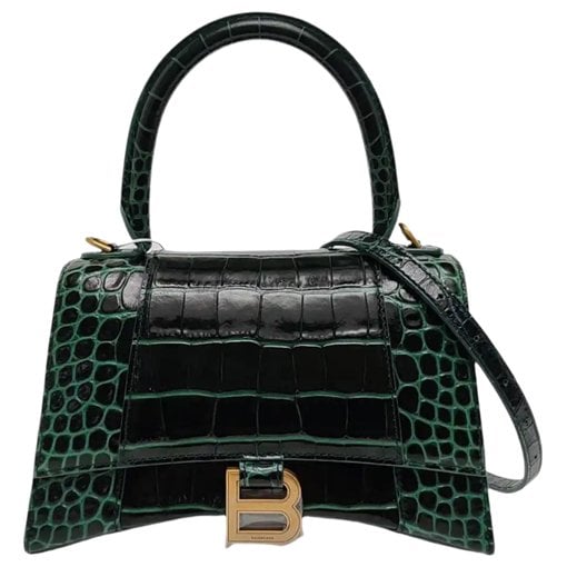 Hourglass leather handbag