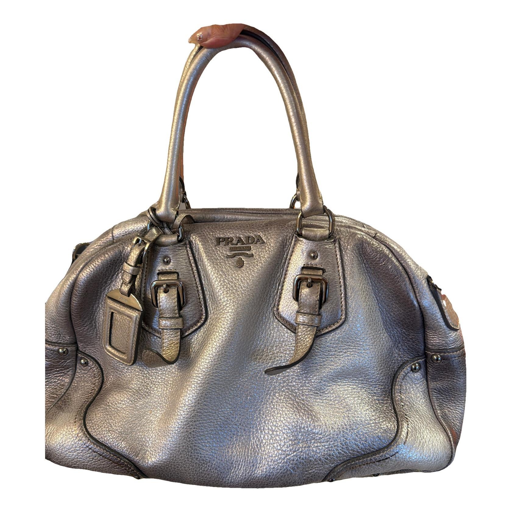 Bowling leather handbag