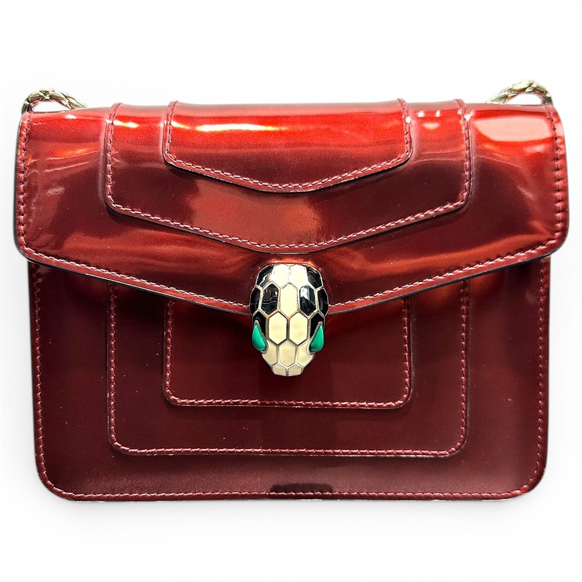 Serpenti patent leather handbag