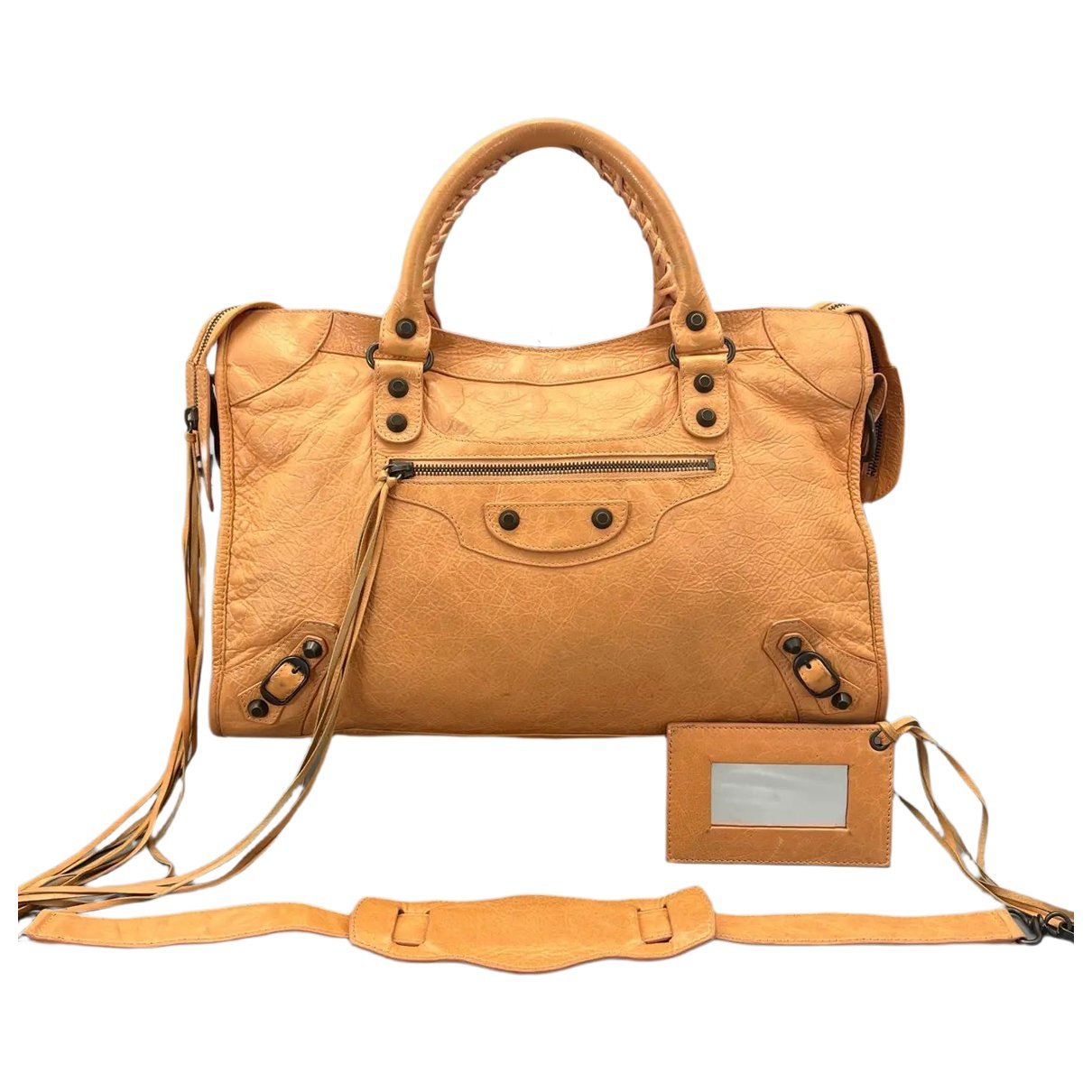 City leather handbag
