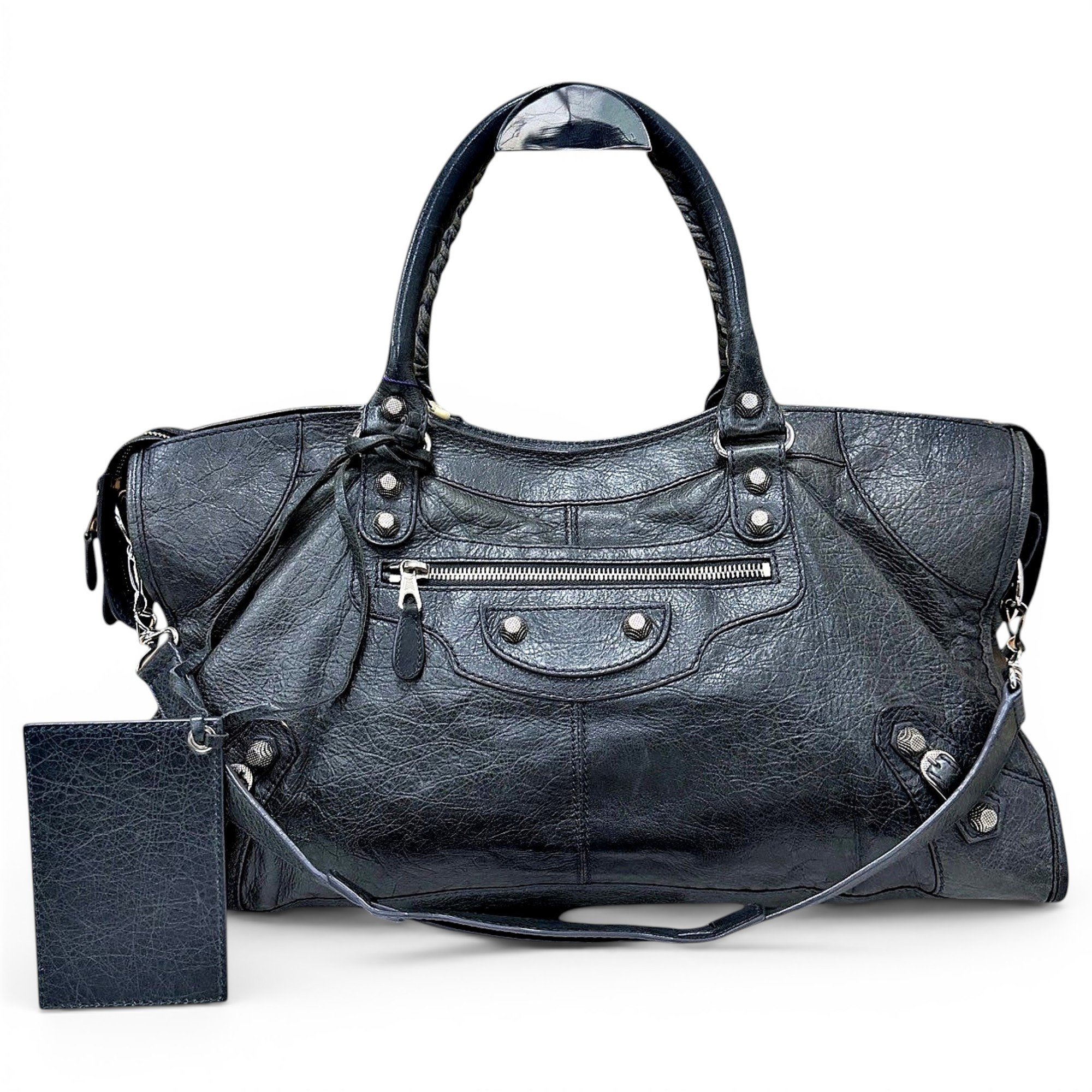 City leather handbag