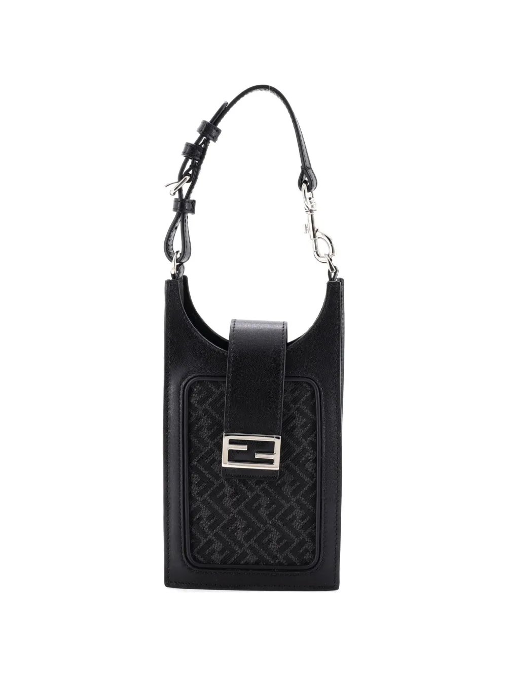 Phone Holder Bag Zucca Canvas and Leather shoulder bag