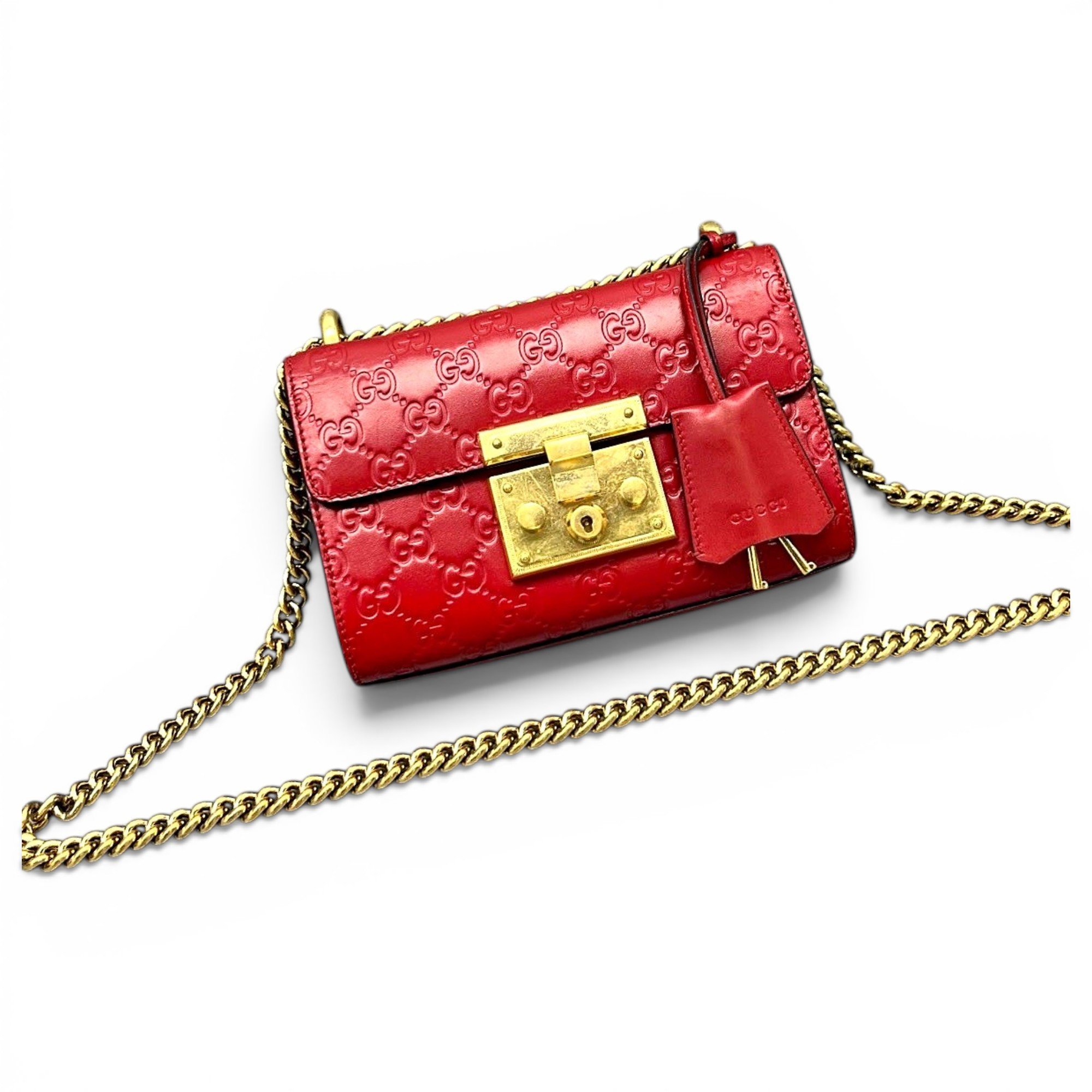 Padlock leather handbag
