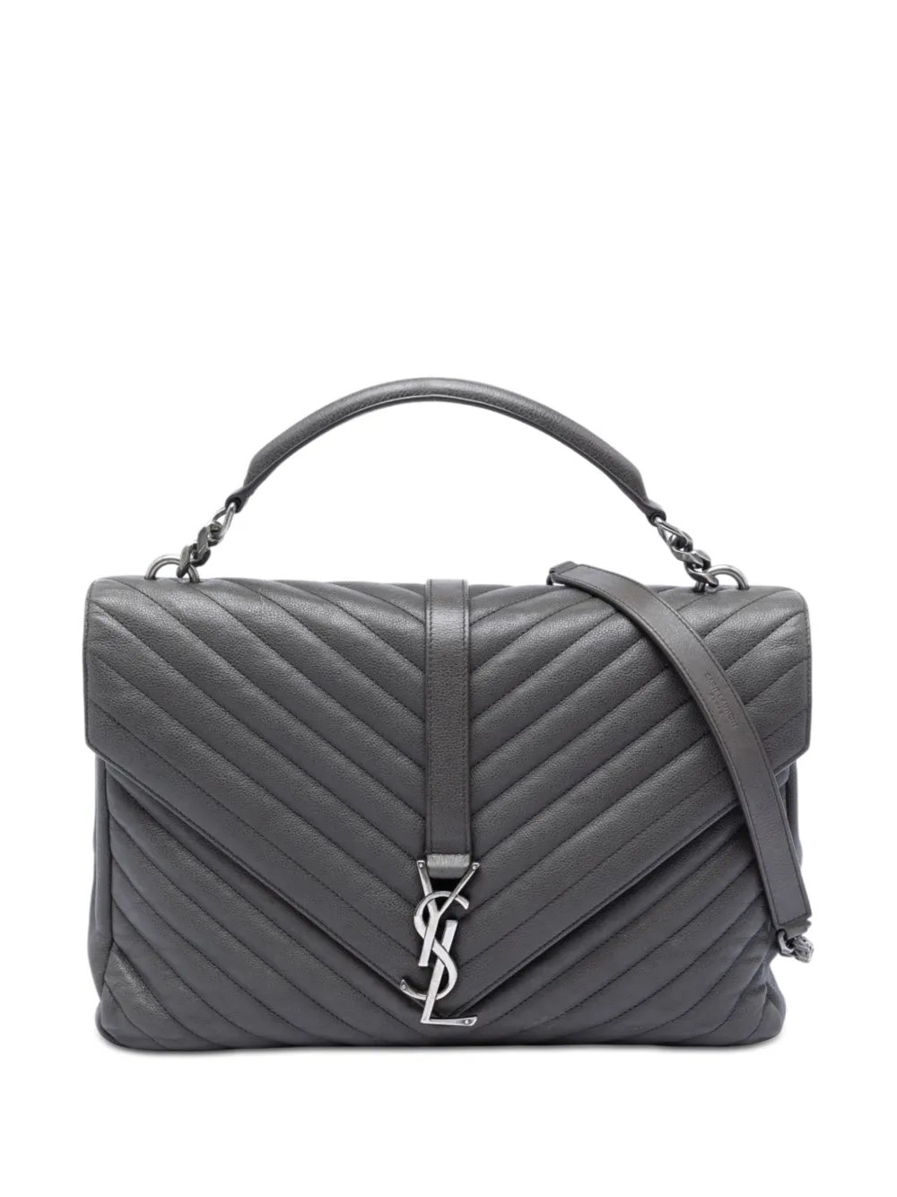 2015 Large Chevron Sheepskin Monogram College satchel