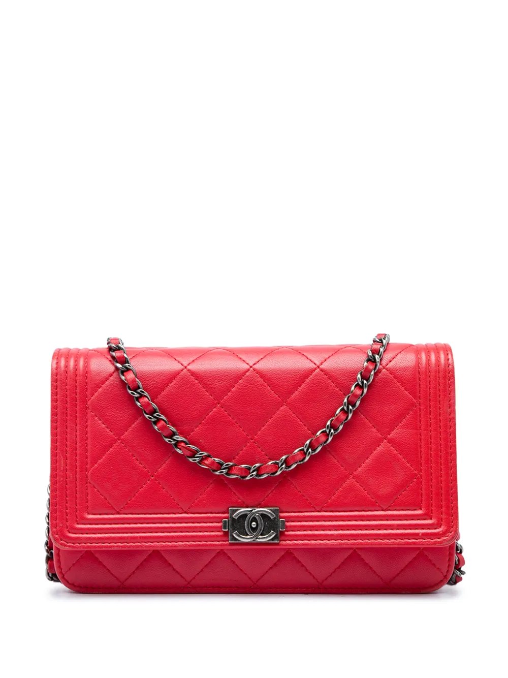 2014-2015 Quilted Lambskin Boy Wallet On Chain crossbody bag