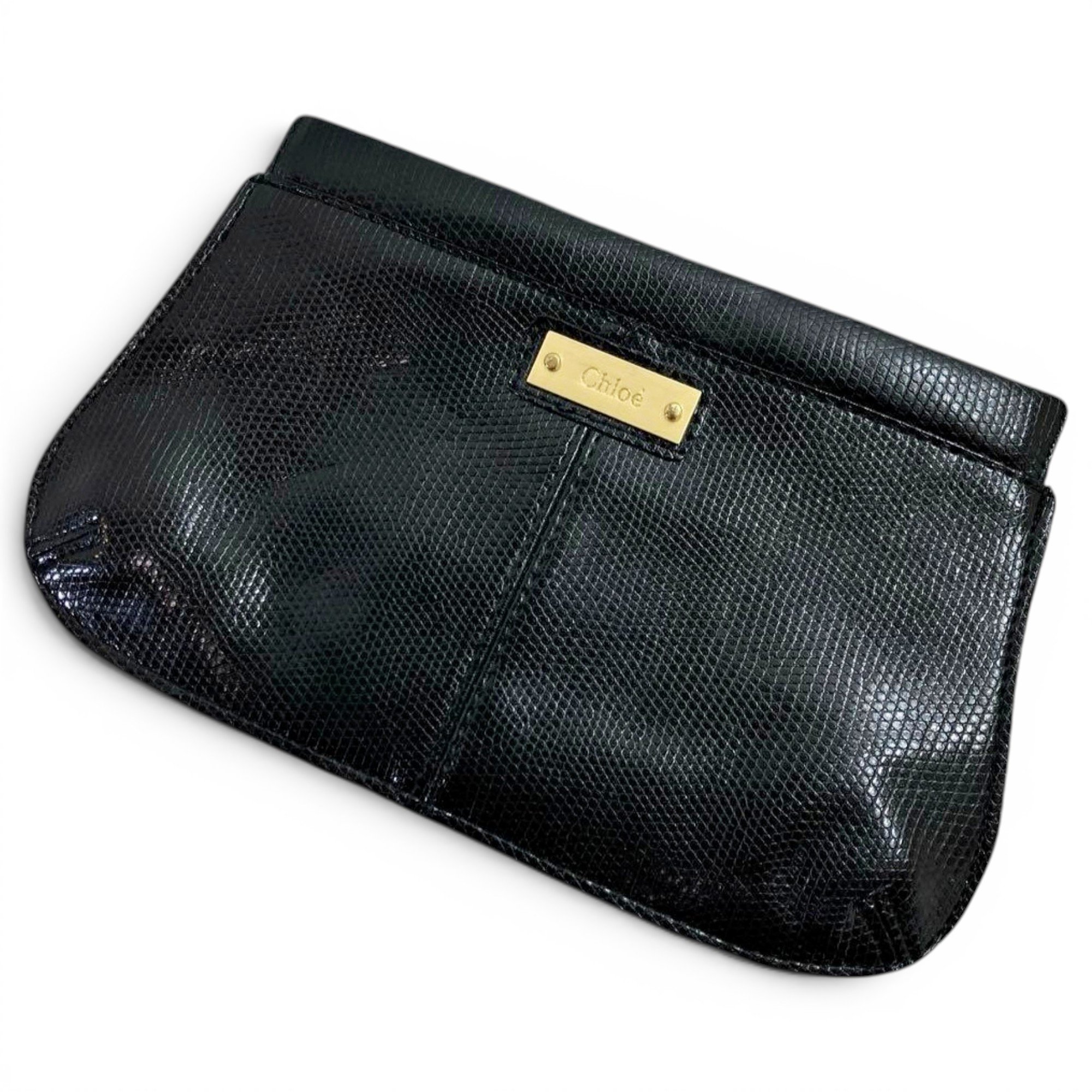Leather clutch bag