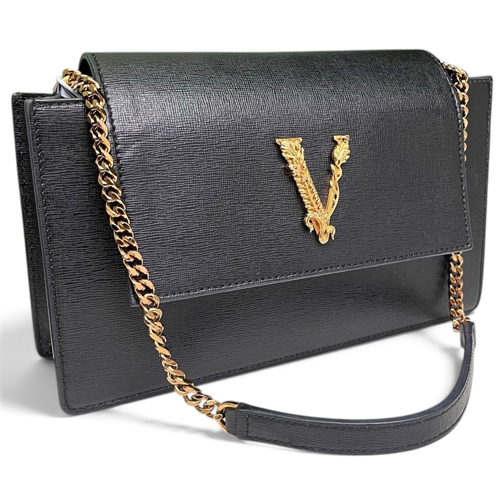 Versace Virtus leather handbag