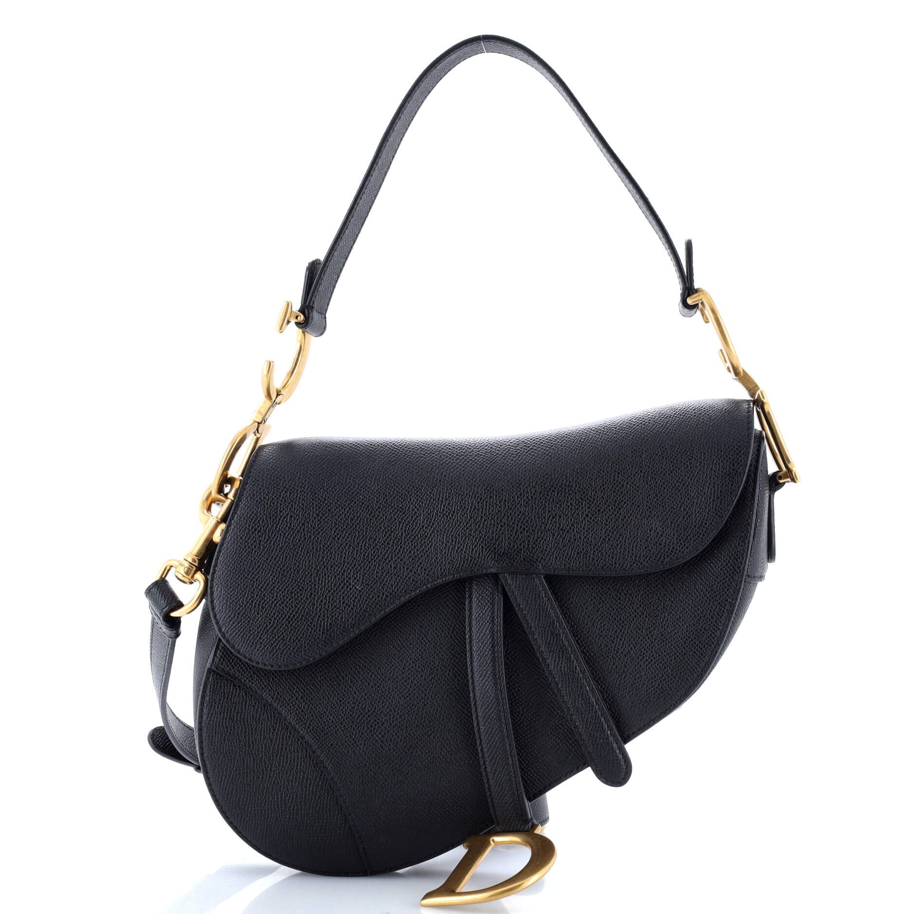 Saddle Handbag with Strap Leather Medium