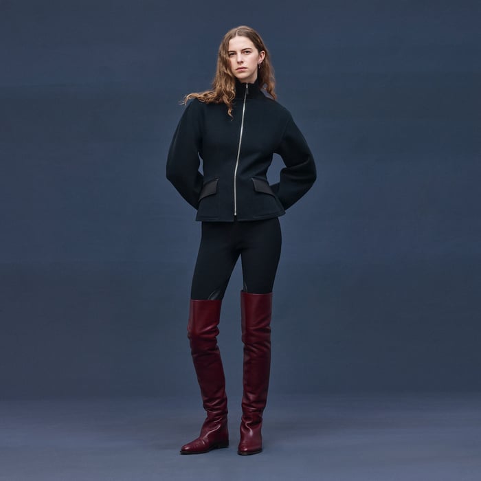 Bleu Noir Short Equestrian Cashmere Coat