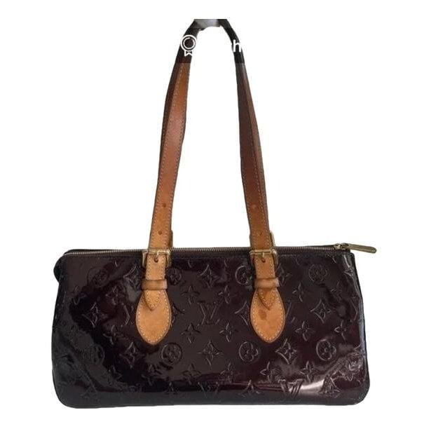 Rosewood patent leather tote