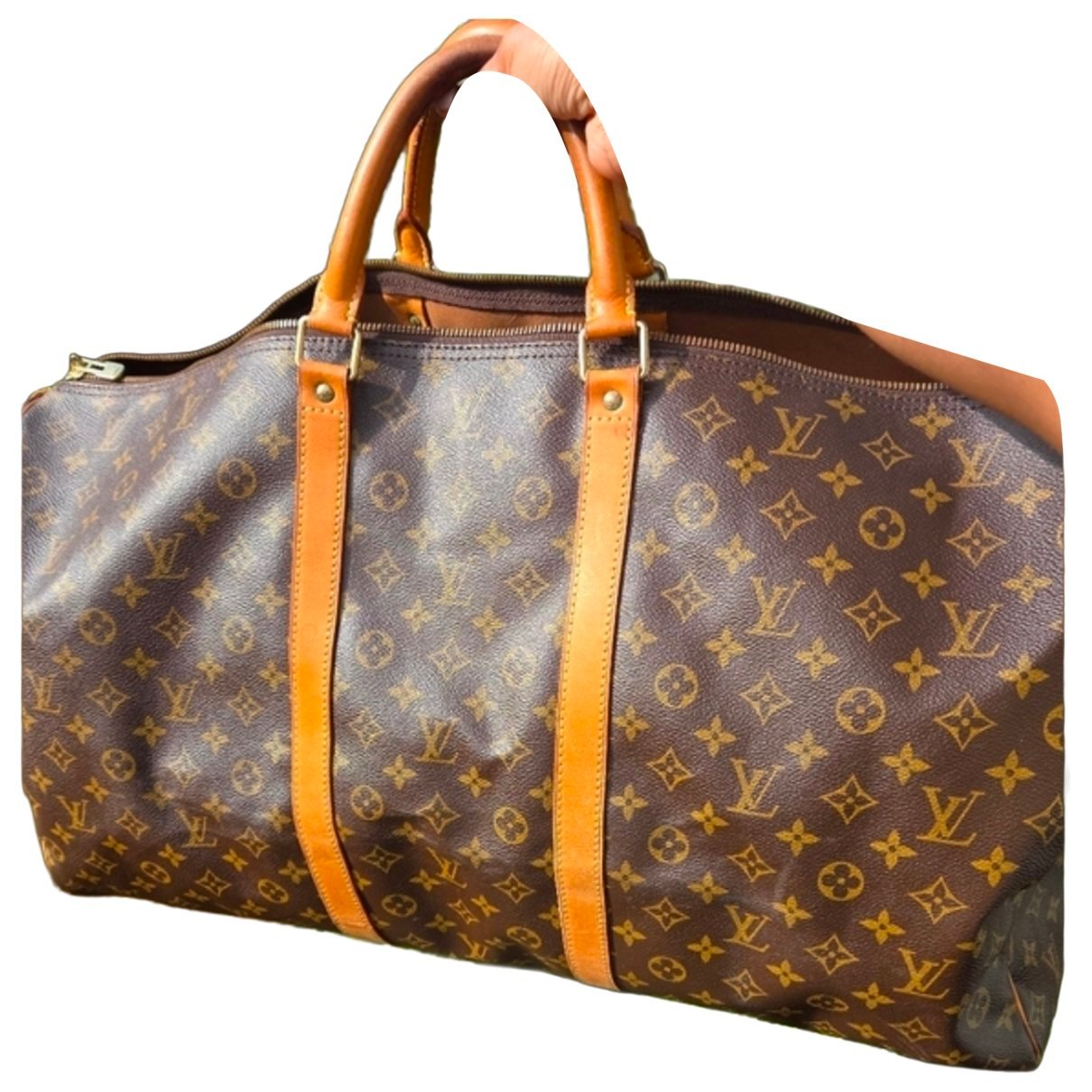 Keepall leather travel bag