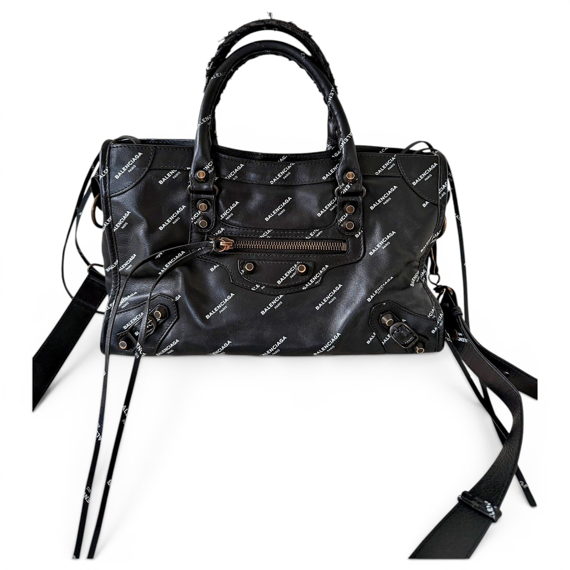 City leather handbag