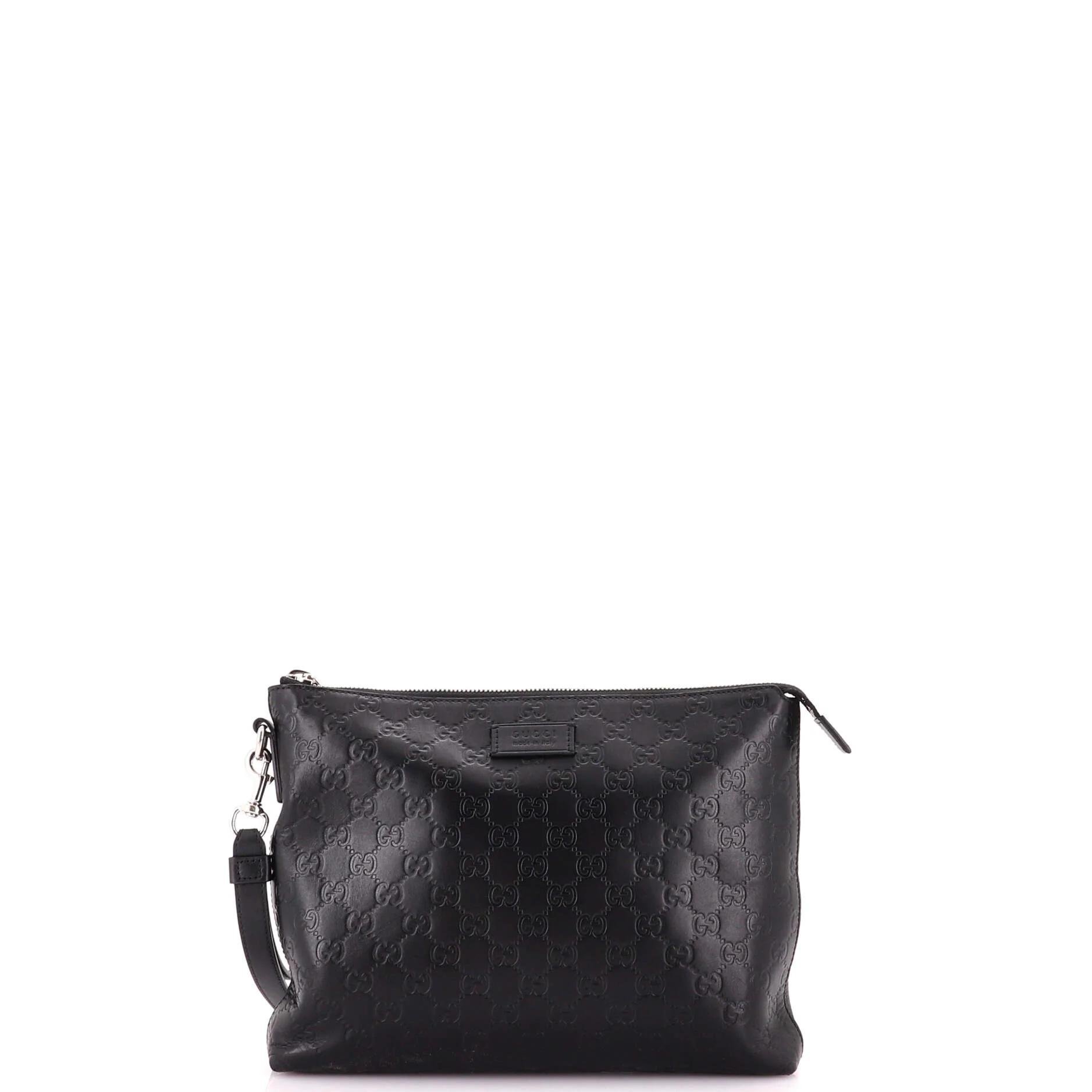 Leather clutch bag