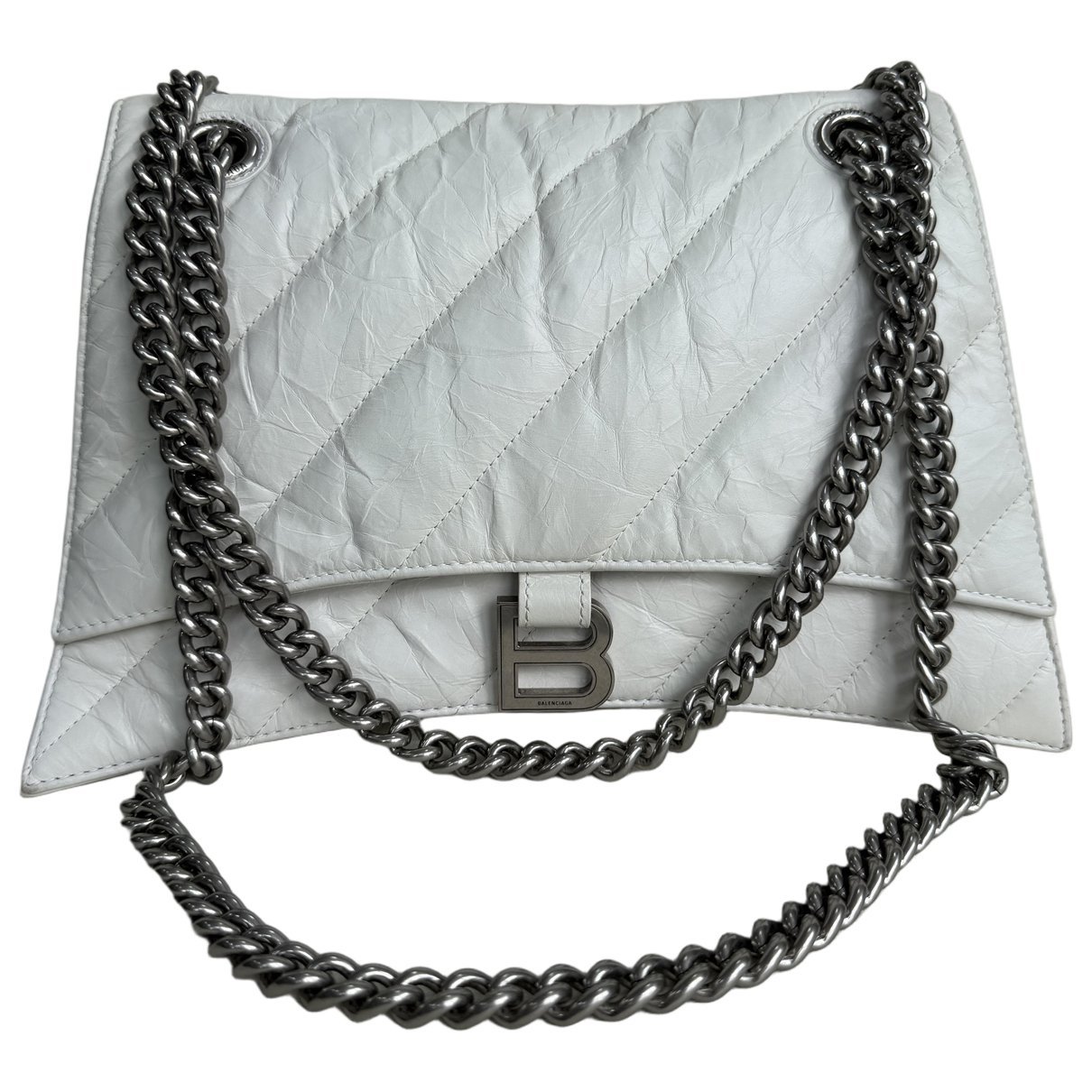 Hourglass leather handbag