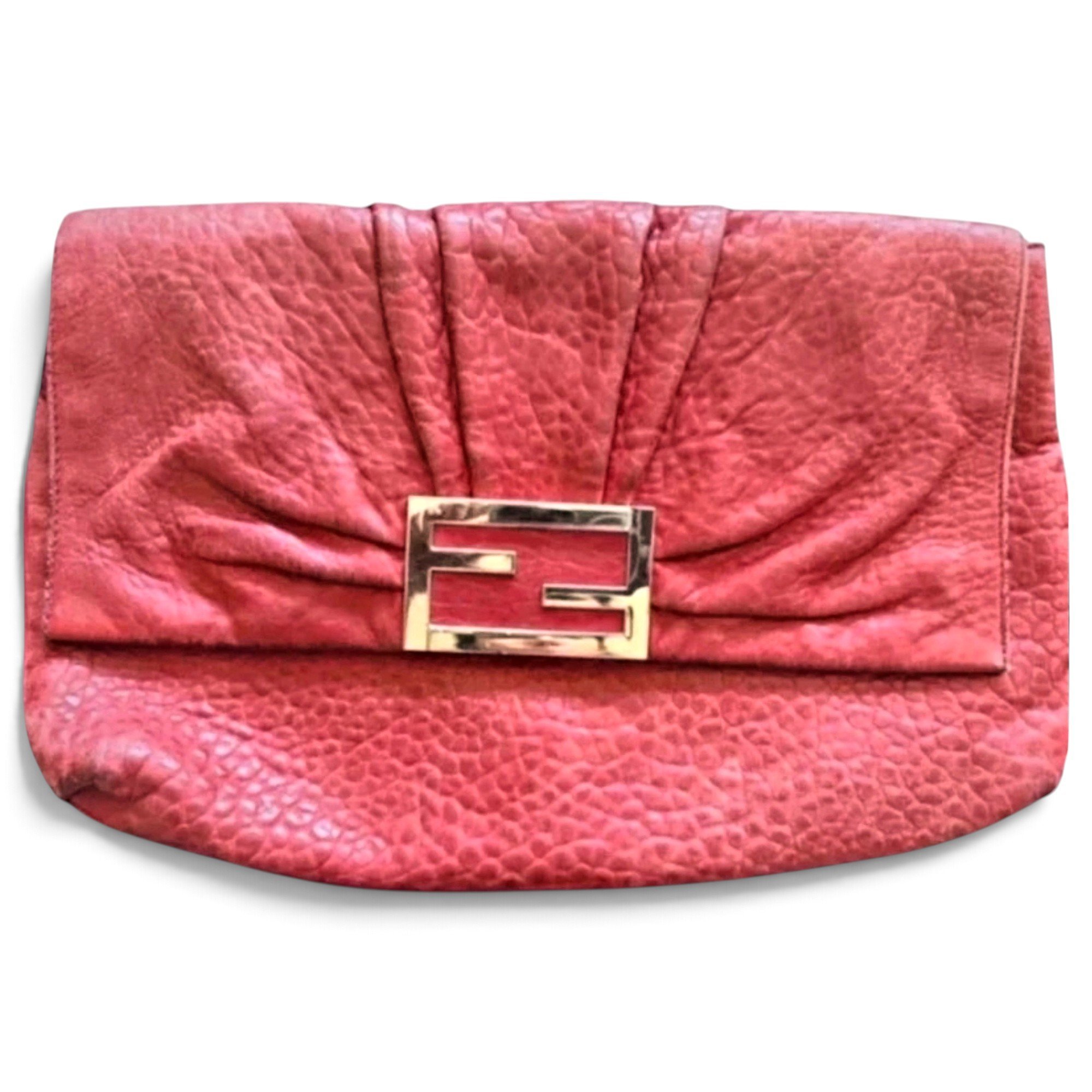 Baguette leather clutch bag