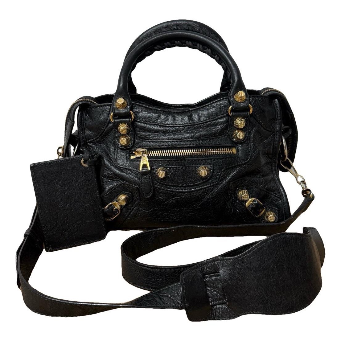 City leather handbag