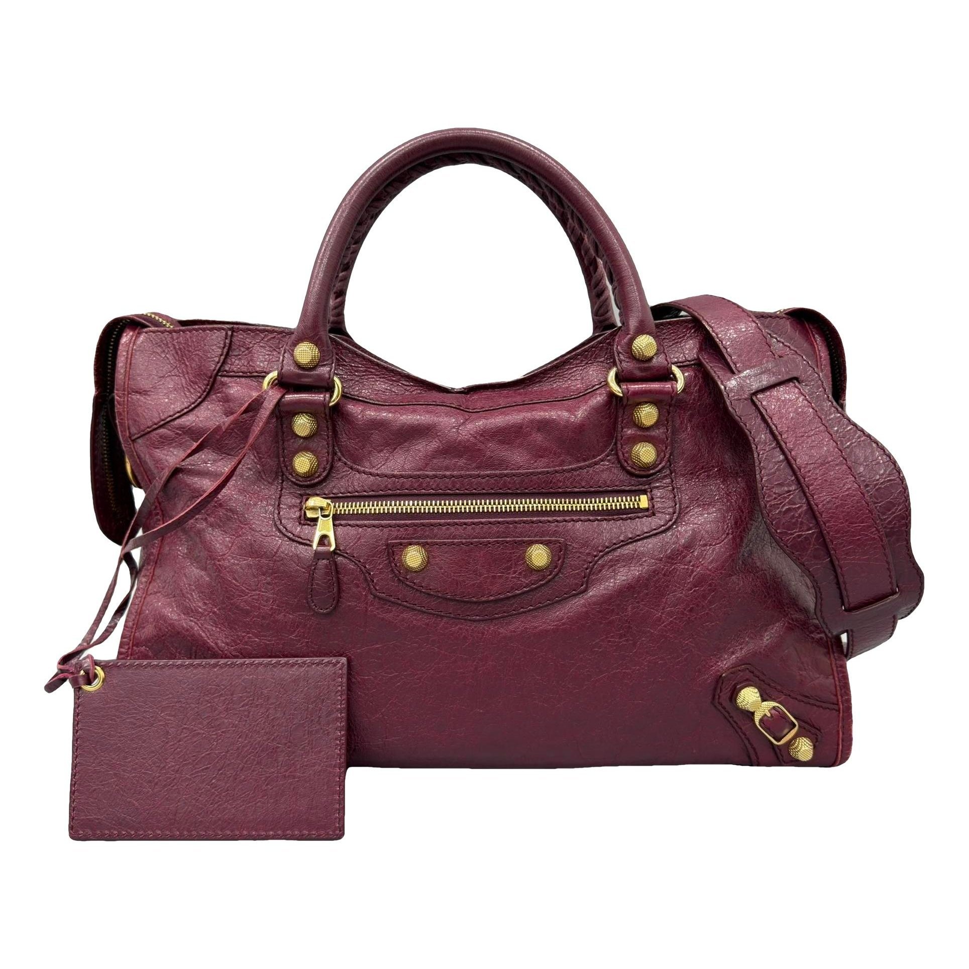 City leather handbag